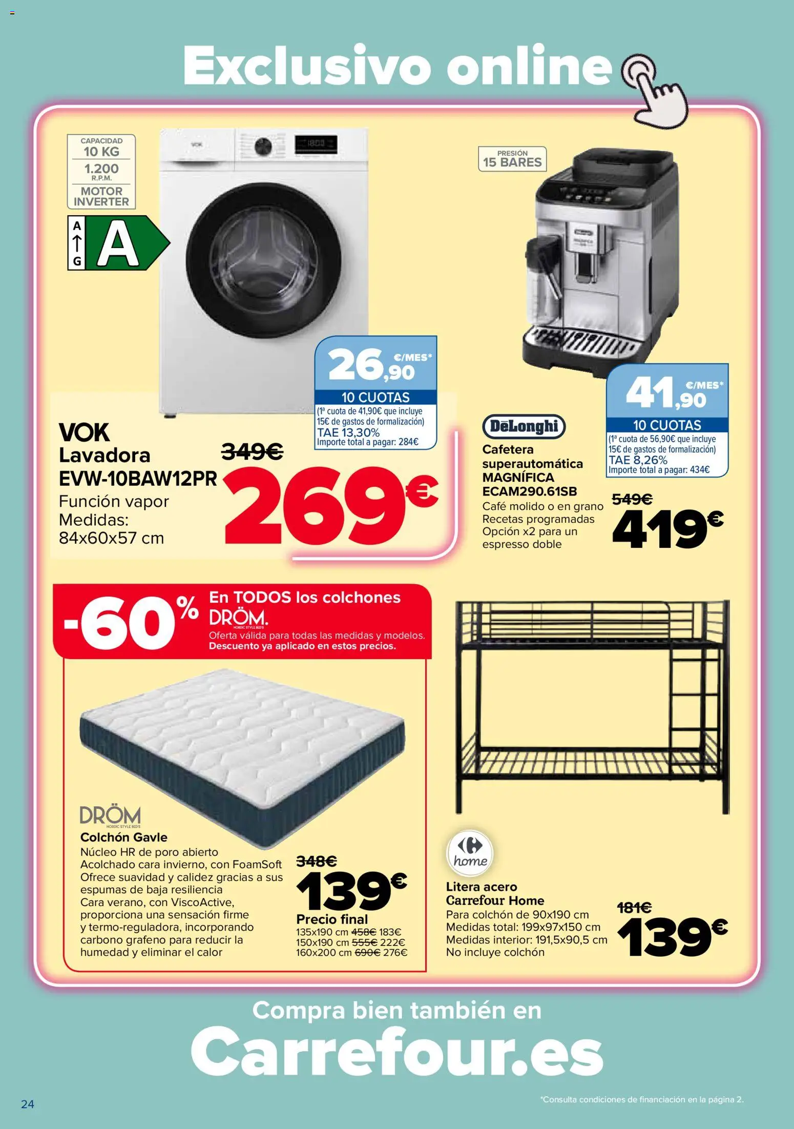 Carrefour Electroverano │ válido desde el 14/07/2026 | Página: 24 | Productos: Café, Café molido, Lavadora, Cafetera