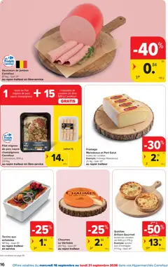 Filet mignon de porc sauce champignons Carrefour, 2 personnes, 600 g - Voorbeeld van een folder van Carrefour, geldig van 16/09/2026 | Pagina: 16 | Producten: Ham, Filet, Champignons
