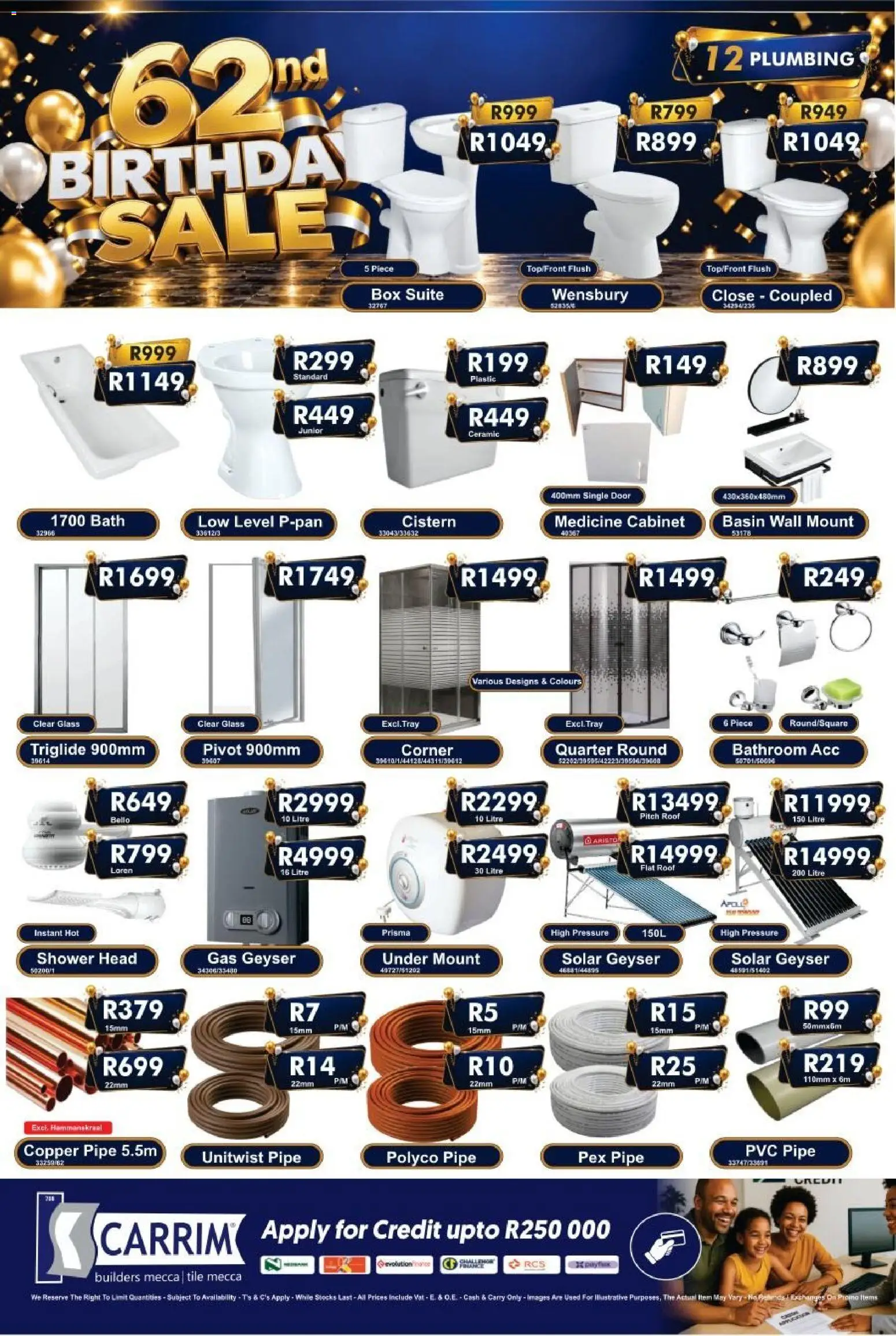 New K. Carrim catalogue – valid from 25/09/2026 | Page: 12 | Products: Box, Bath, Cistern, Pipe