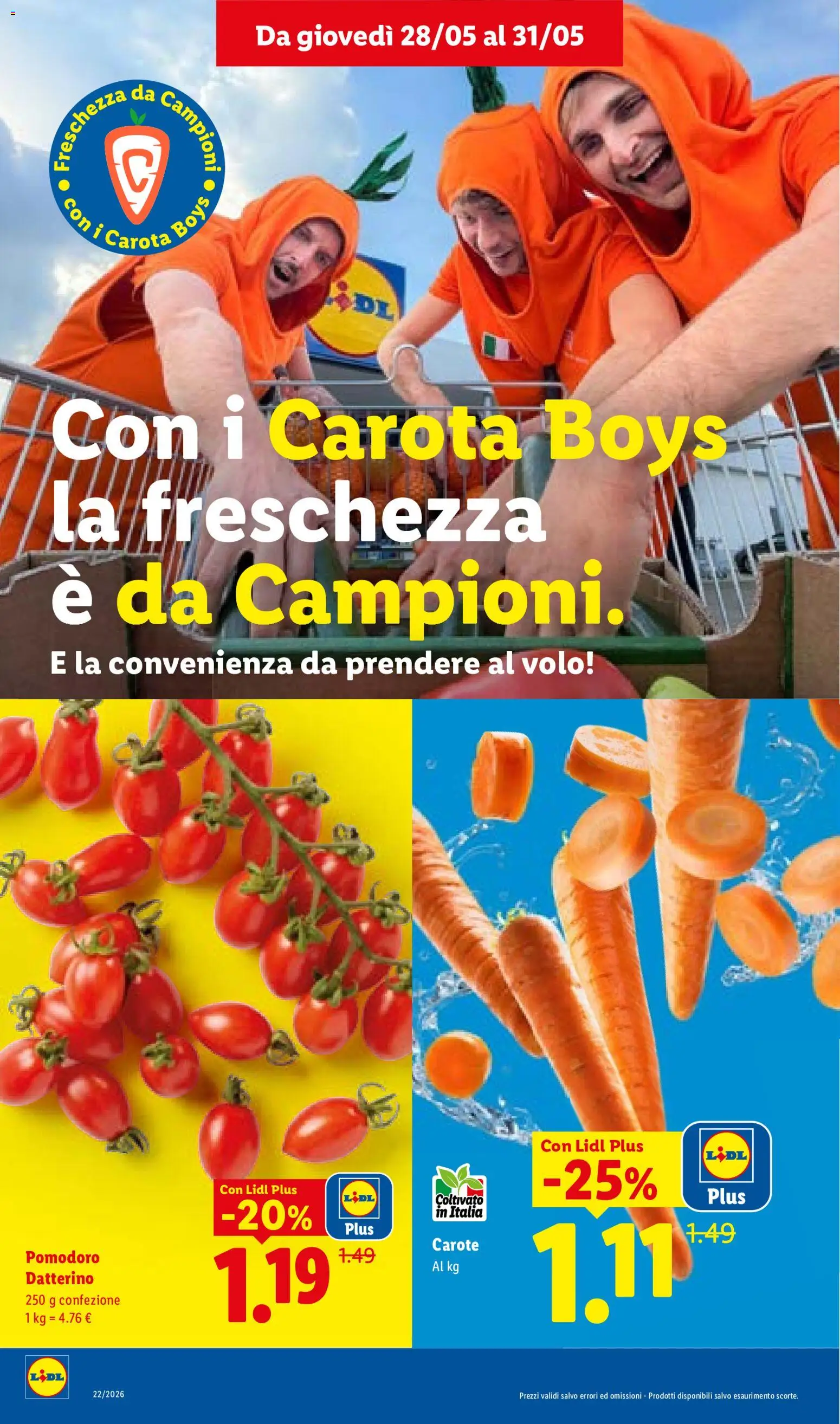 Volantino Lidl del 28.05.2026 | Pagina: 4 | Prodotti: Carota, Pomodoro, Carote