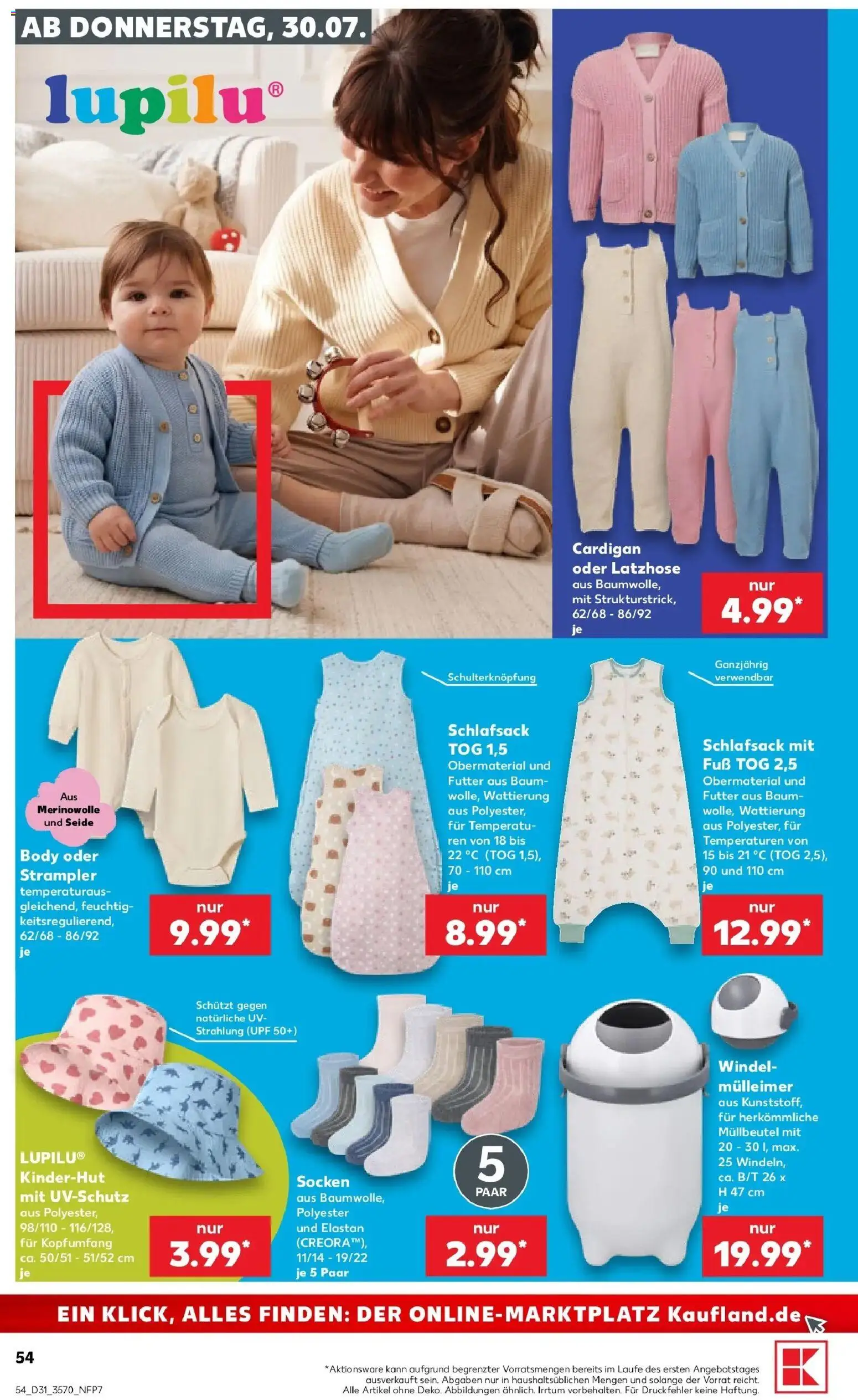 Kaufland Prospekt Eisenhüttenstadt – gültig ab 30.07.2026 | Seite: 56 | Produkte: Cardigan, Schlafsack, Socken