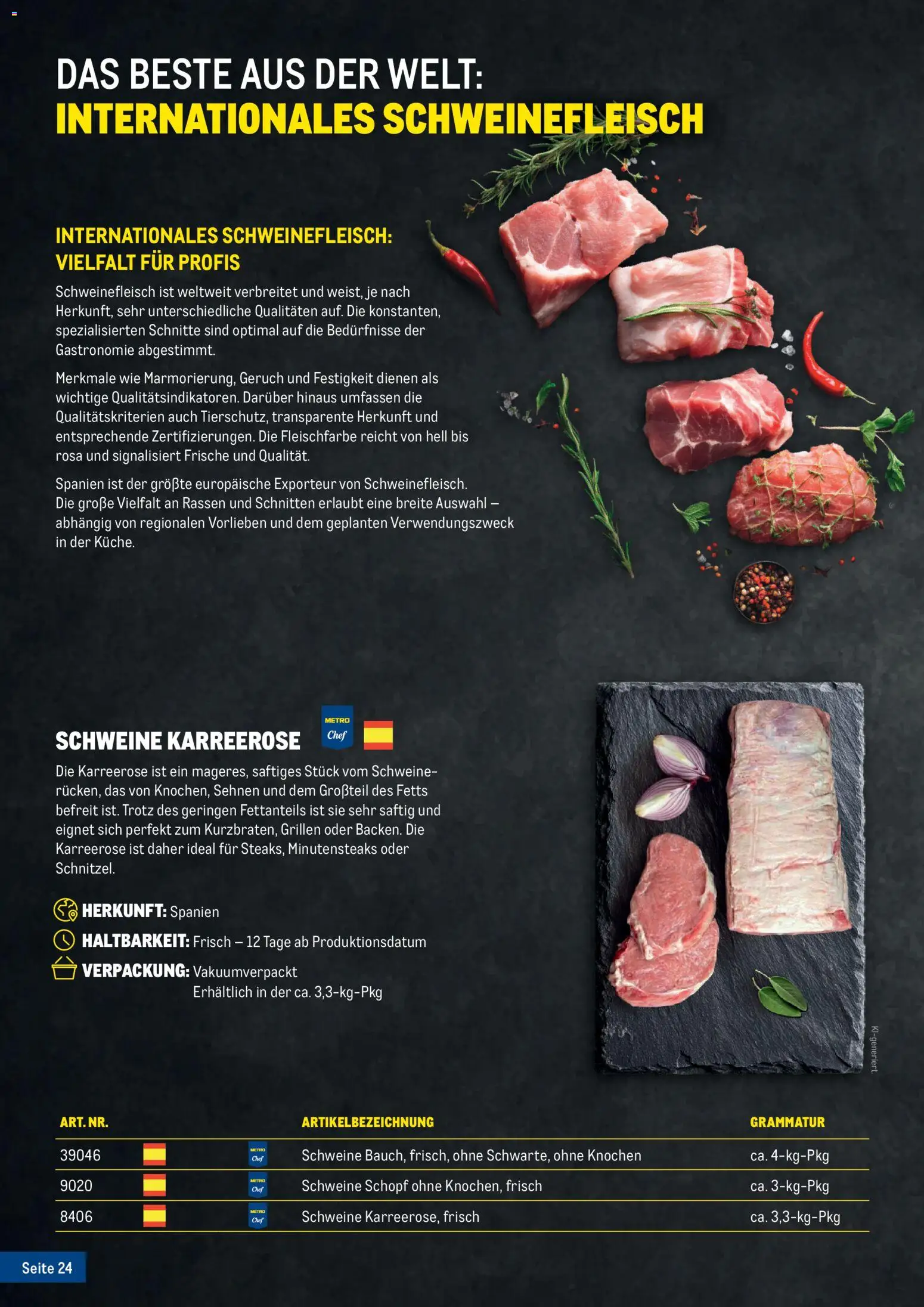 Metro Fleischkatalog gültig ab 20.02.2026 | Seite: 24 | Produkte: Schweinefleisch