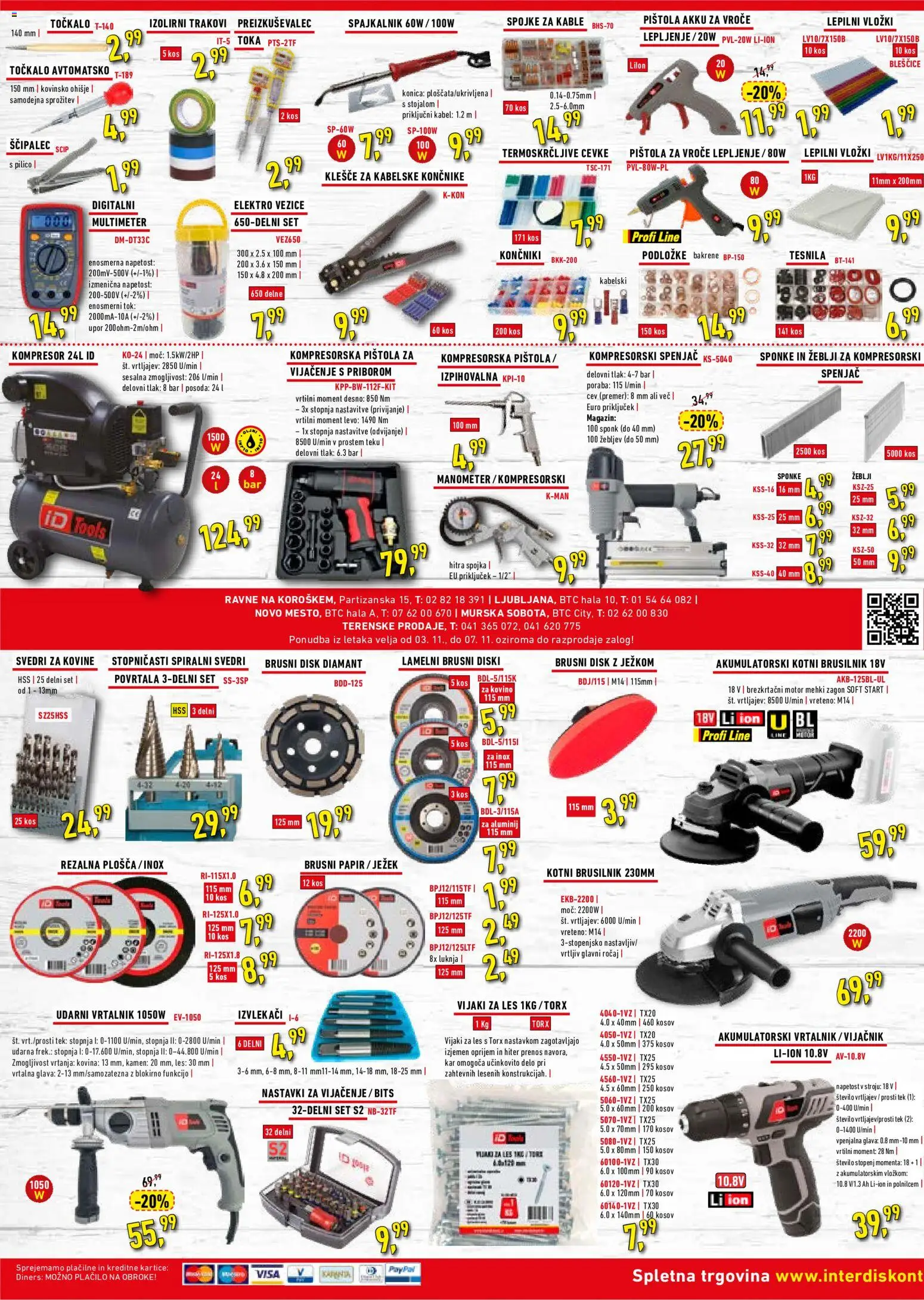 Novi Inter Diskont katalog ponudbe – veljaven od 03.11.2026 | Stran: 1 | Izdelki: Vložki, Kos, Vrtalnik, Svedri