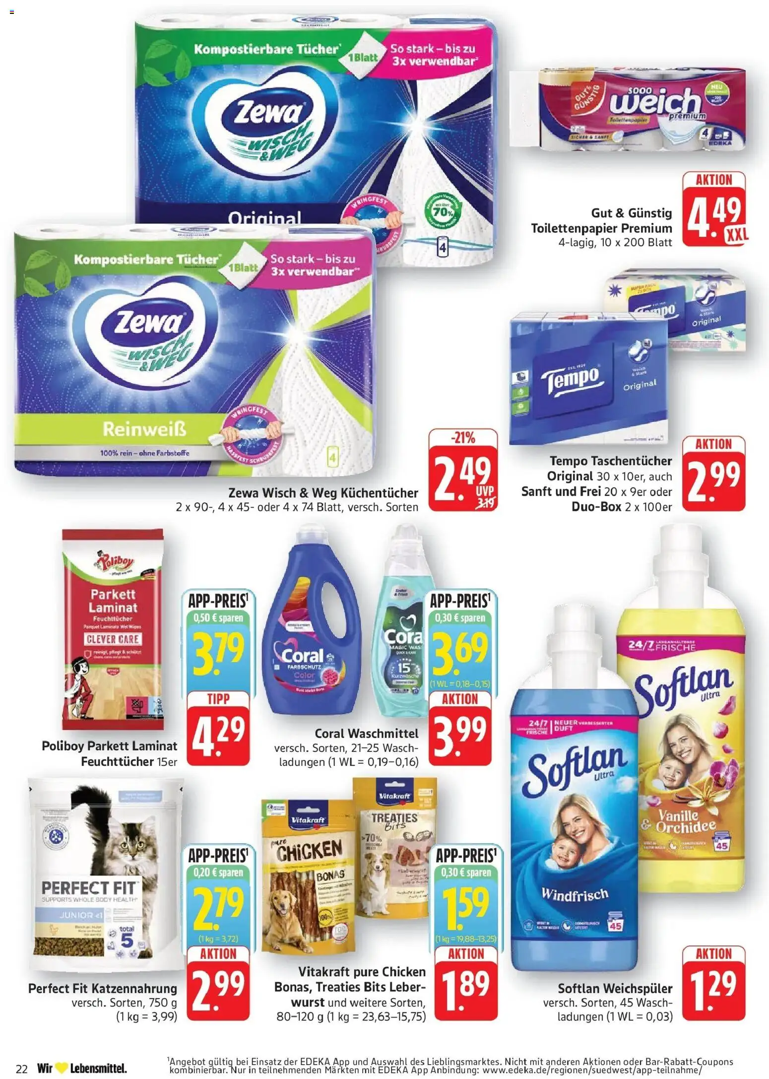 Edeka Prospekt Geislingen (ab 12.10.2026) » Angebote Online | Seite: 22 | Produkte: Orchidee, Coral, Vanille, Toilettenpapier
