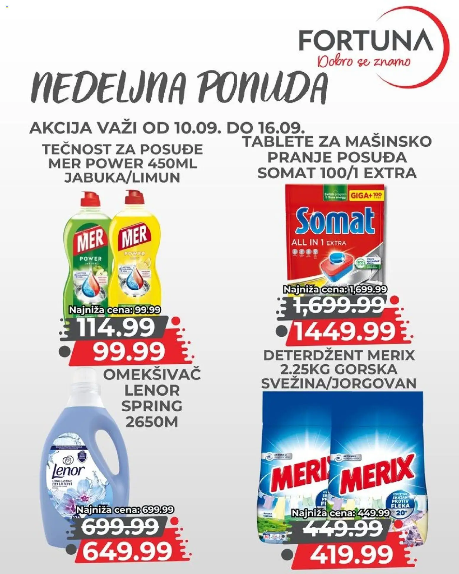 Fortuna Market katalog - važi od 10.09.2026 | Strana: 11 | Proizvode: Deterdžent, Somat, Lenor, Posuđe