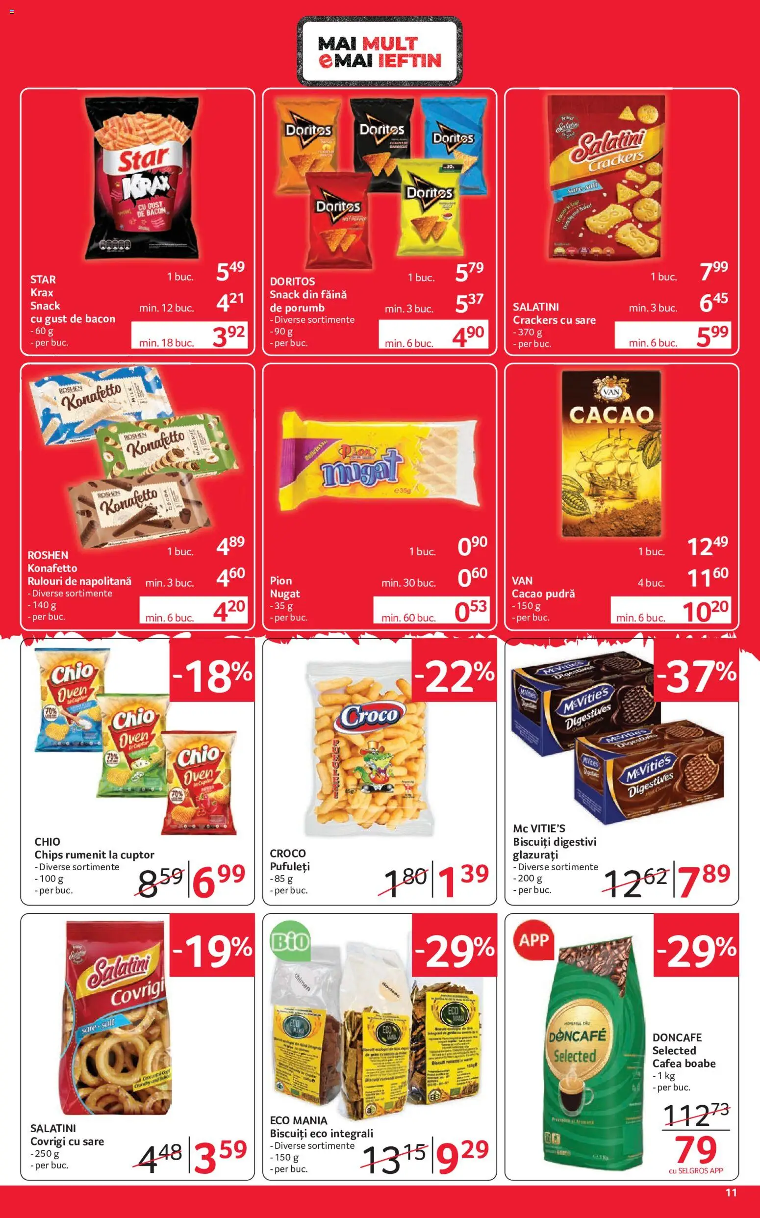 Noul catalog Selgros – valabil de la 18.09.2026 | Pagină: 11 | Produse: Bacon, Pufuleți, Făină, Porumb