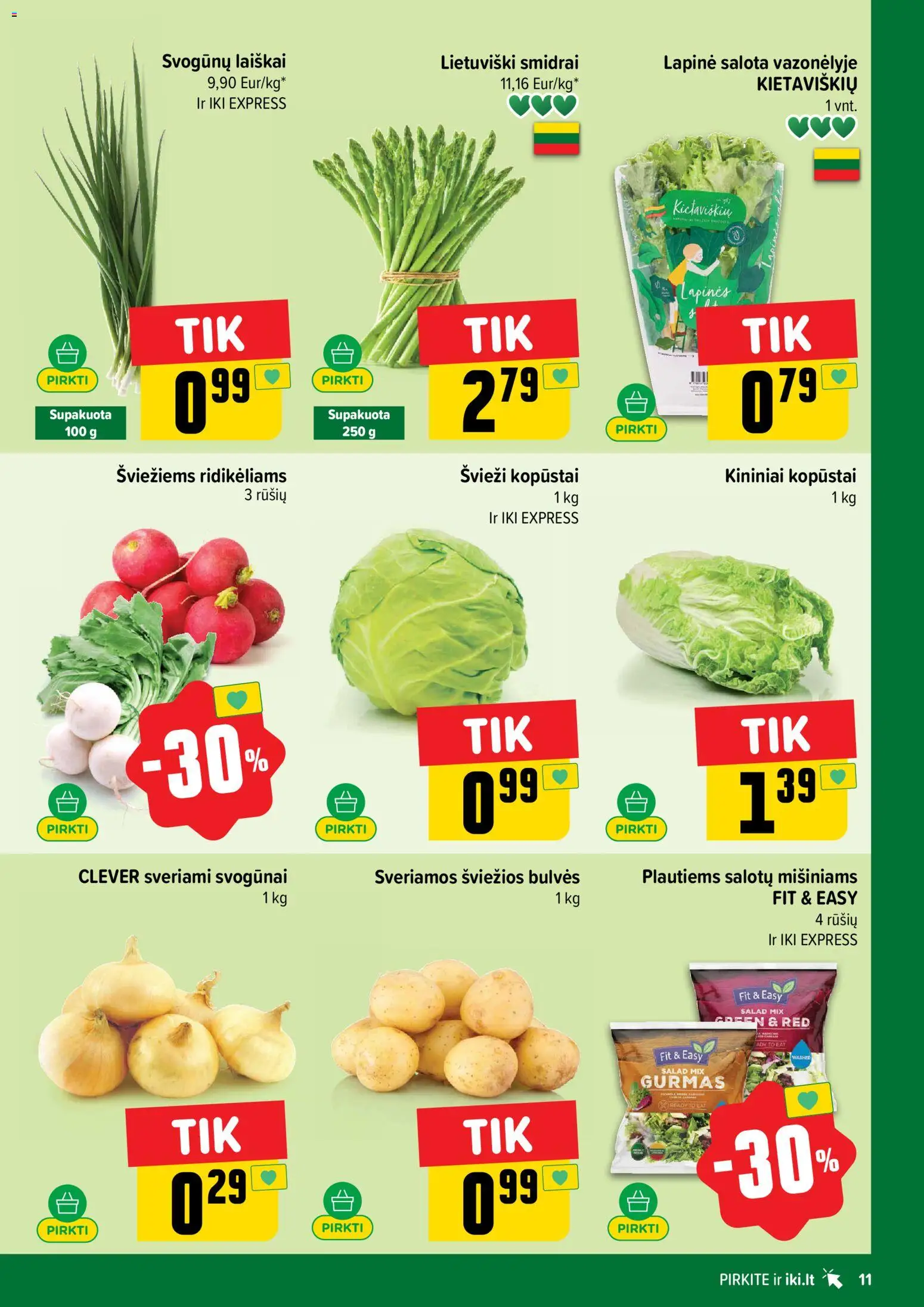 IKI akcijos nuo 08.06.2026 | Puslapis: 11 | Prekių: Salota, Svogūnai, Bulvės