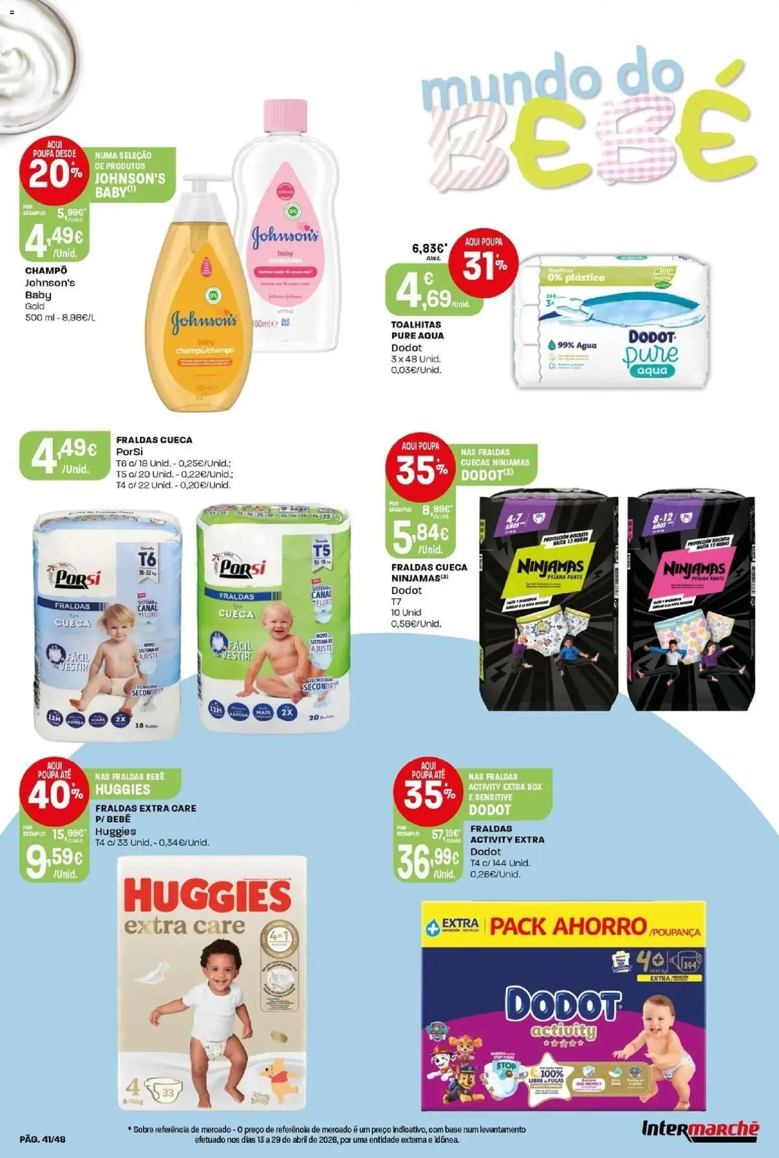 Intermarché - Isto é que são preços BAIXOS! │ válido de 28.05.2026 | Página: 41 | Produtos: Agua, Fraldas, Base, Cuecas
