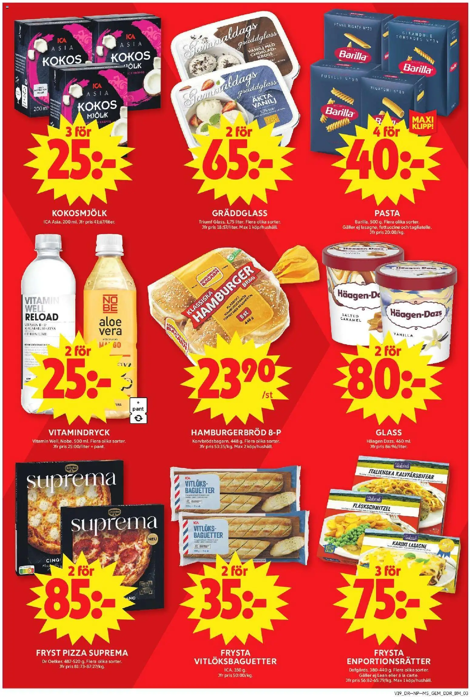 ICA Maxi reklamblad aktuell från 04.05.2026 | Sida: 10 | Produkter: Gem, Mjölk, Pizza, Pasta