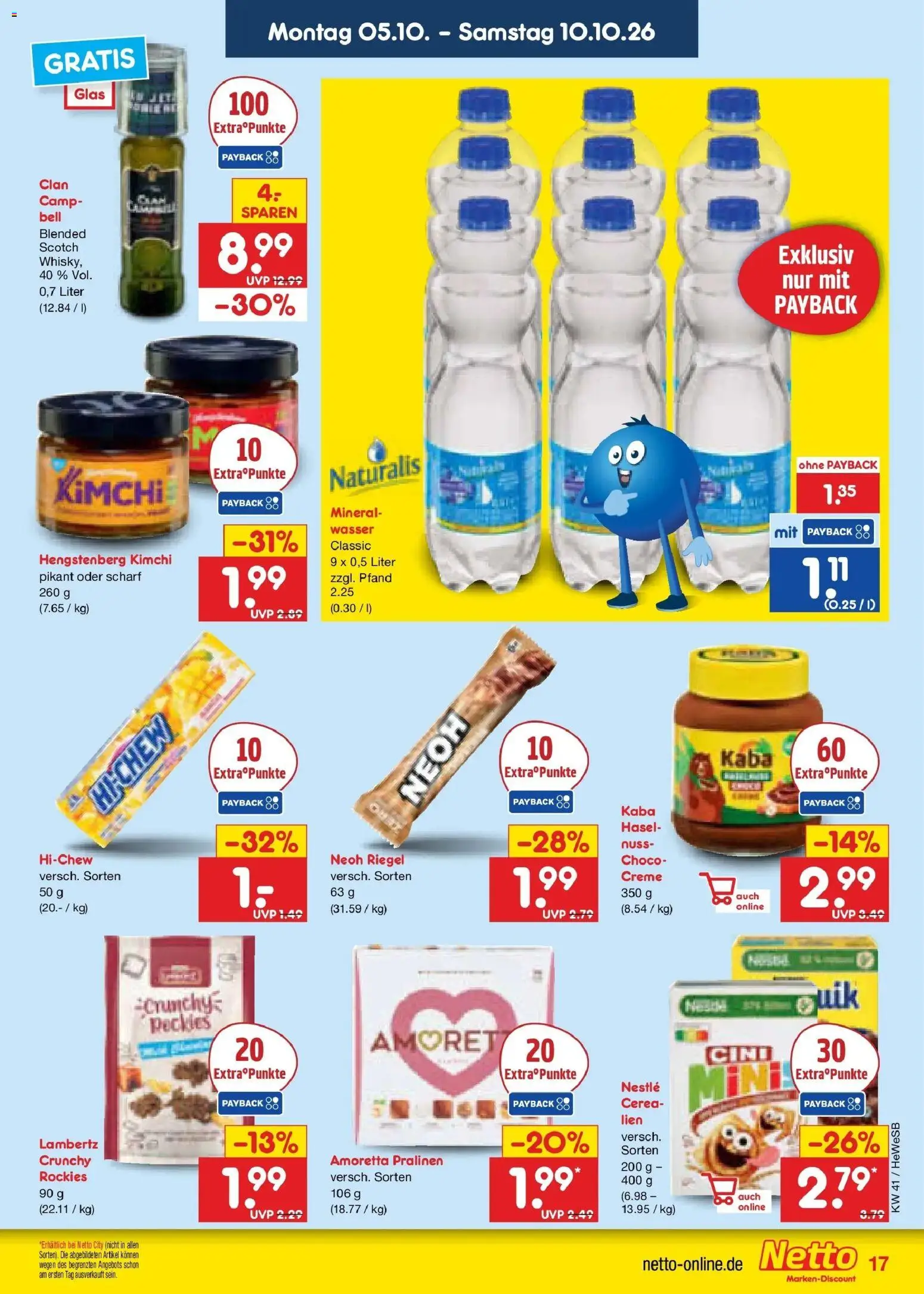 Netto Marken-Discount Prospekt Hamburg (ab 05.10.2026) » Angebote | Seite: 17 | Produkte: Creme, Wasser