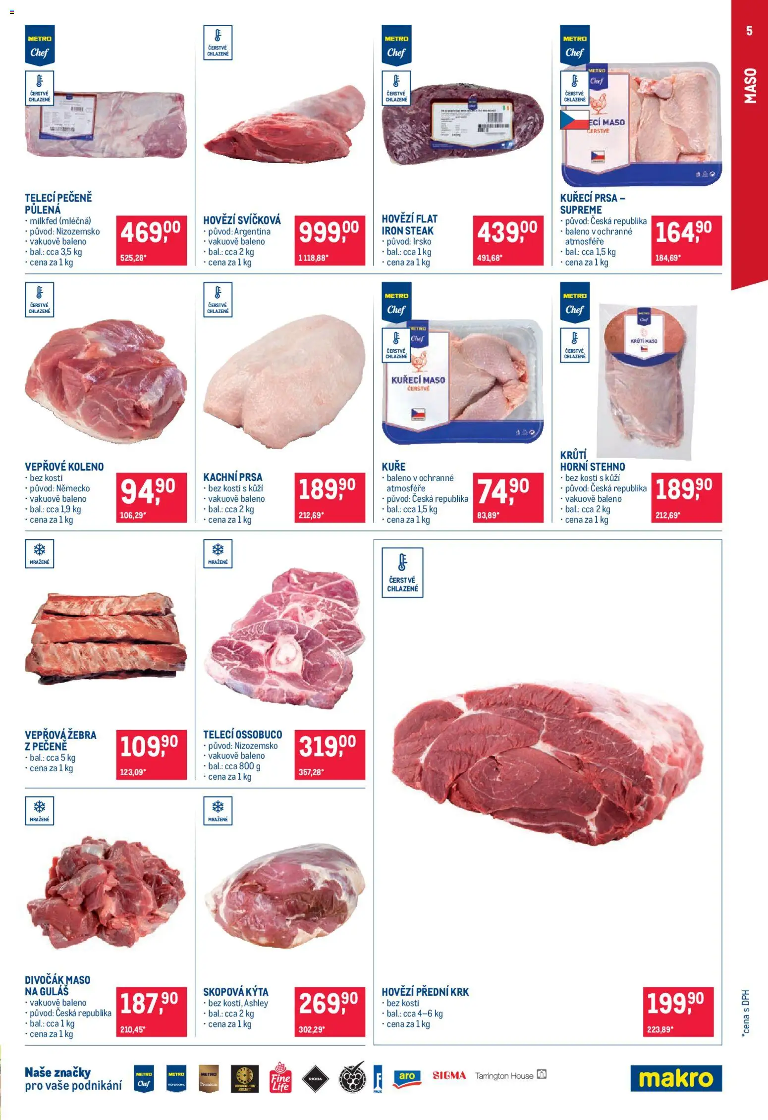 Makro leták - Gastronomie od 26.08.2026 | Strana: 5 | Produkty: Vepřové koleno, Hovězí, Steak, Kachní prsa