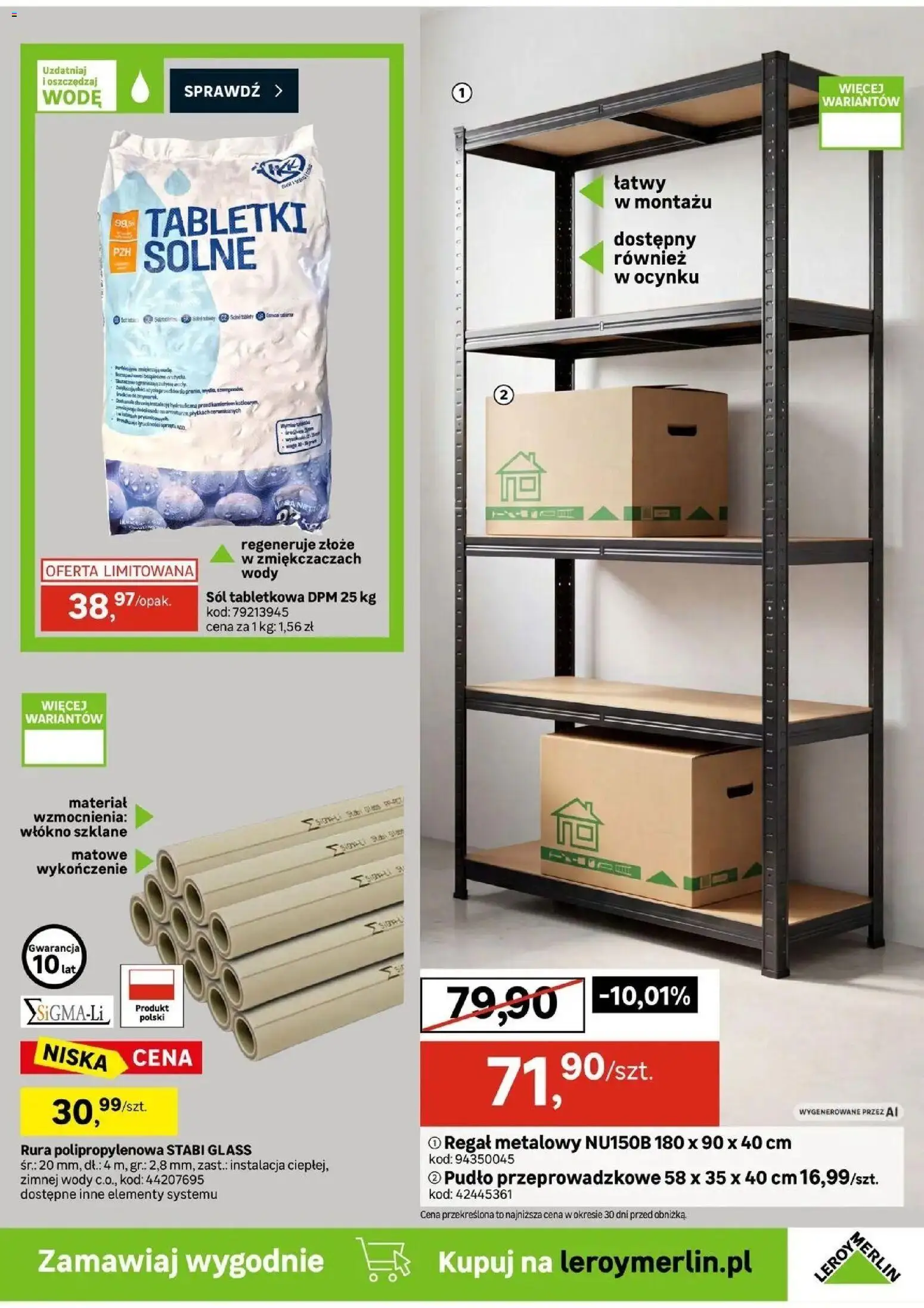 Leroy Merlin gazetka od (12.08.2026 - 08.09.2026) | Strona: 35 | Produkty: Regał metalowy, Regał, Sól