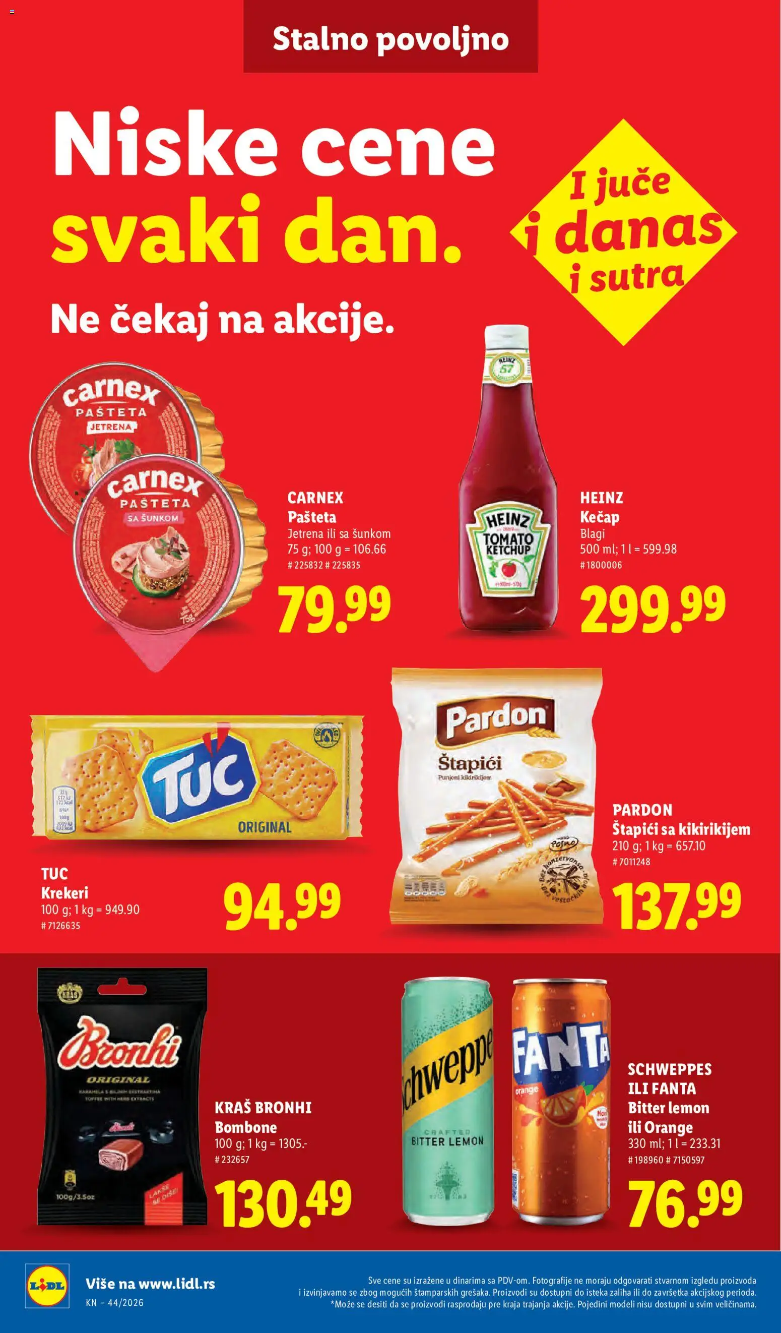 Lidl katalog - važi od 29.10.2026 | Strana: 42 | Proizvode: Bombone, Fanta, Schweppes, Tuc