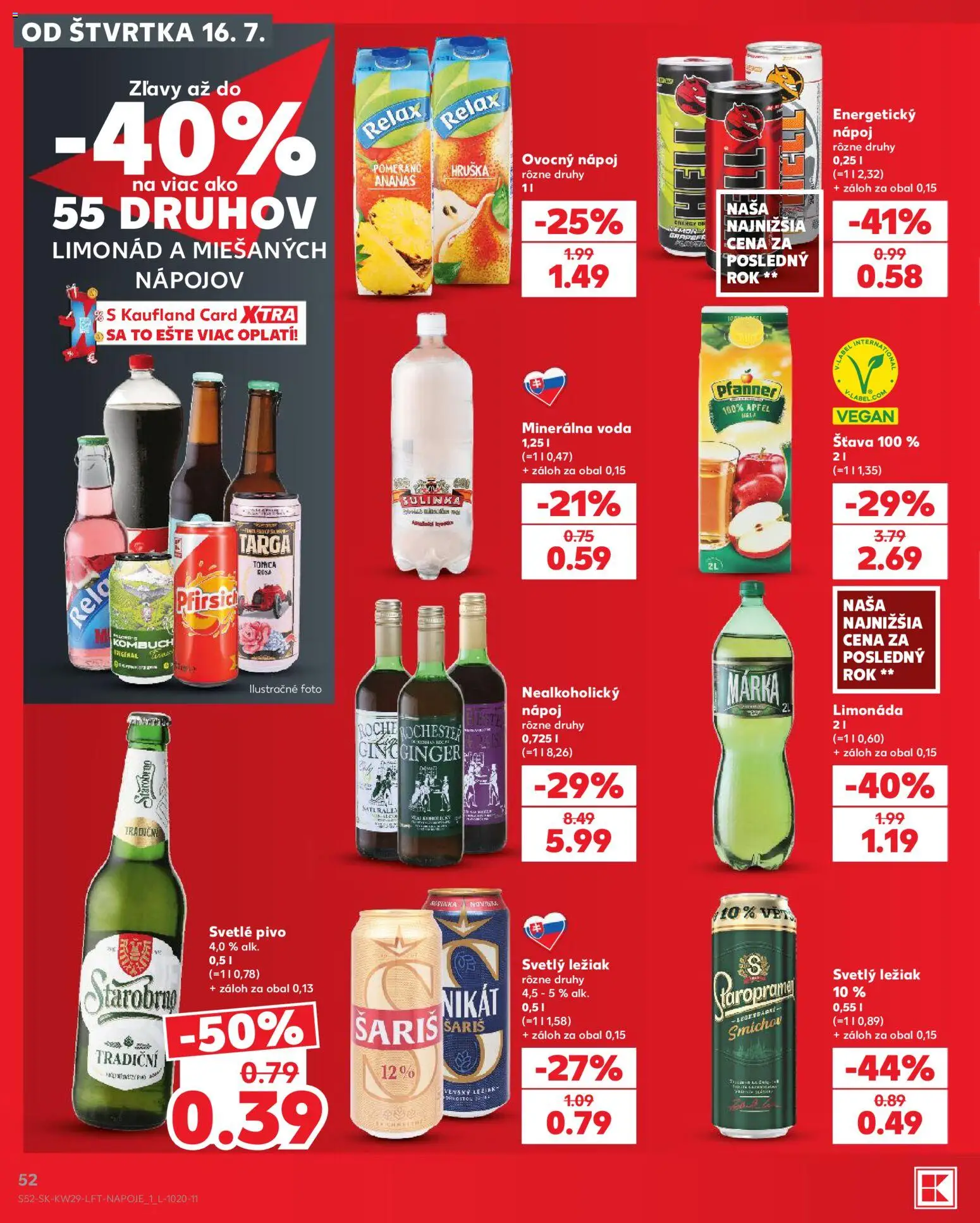 Kaufland SK akciós ujság - amely érvényes a következő dátumtól: 2026.07.16. | Oldal: 52 | Termékek: Márka, Vegán