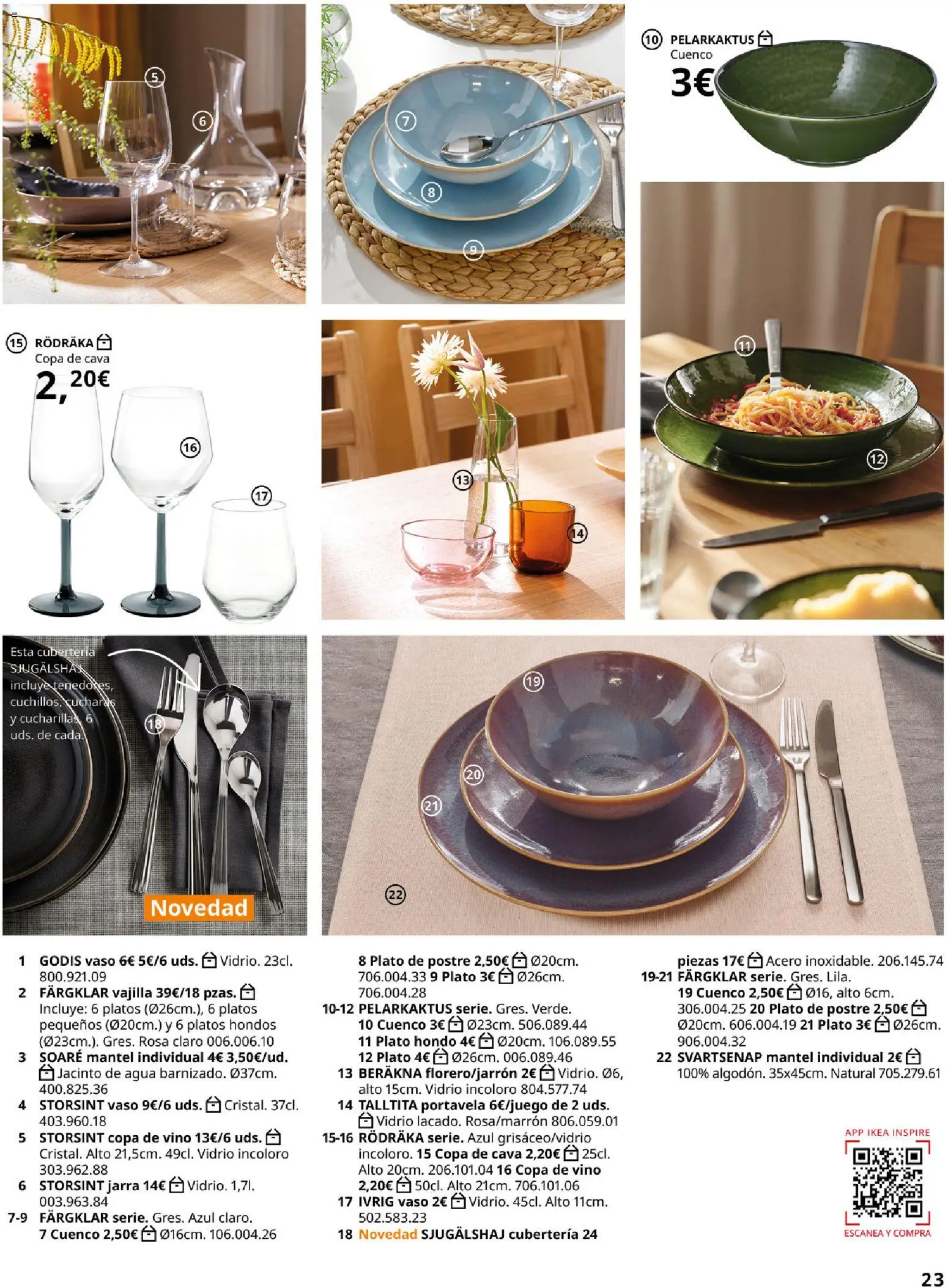 Catálogo IKEA Accesorios y decoración │ válido desde el 01/02/2026 | Página: 23 | Productos: Mantel, Postre, Vajilla, Agua