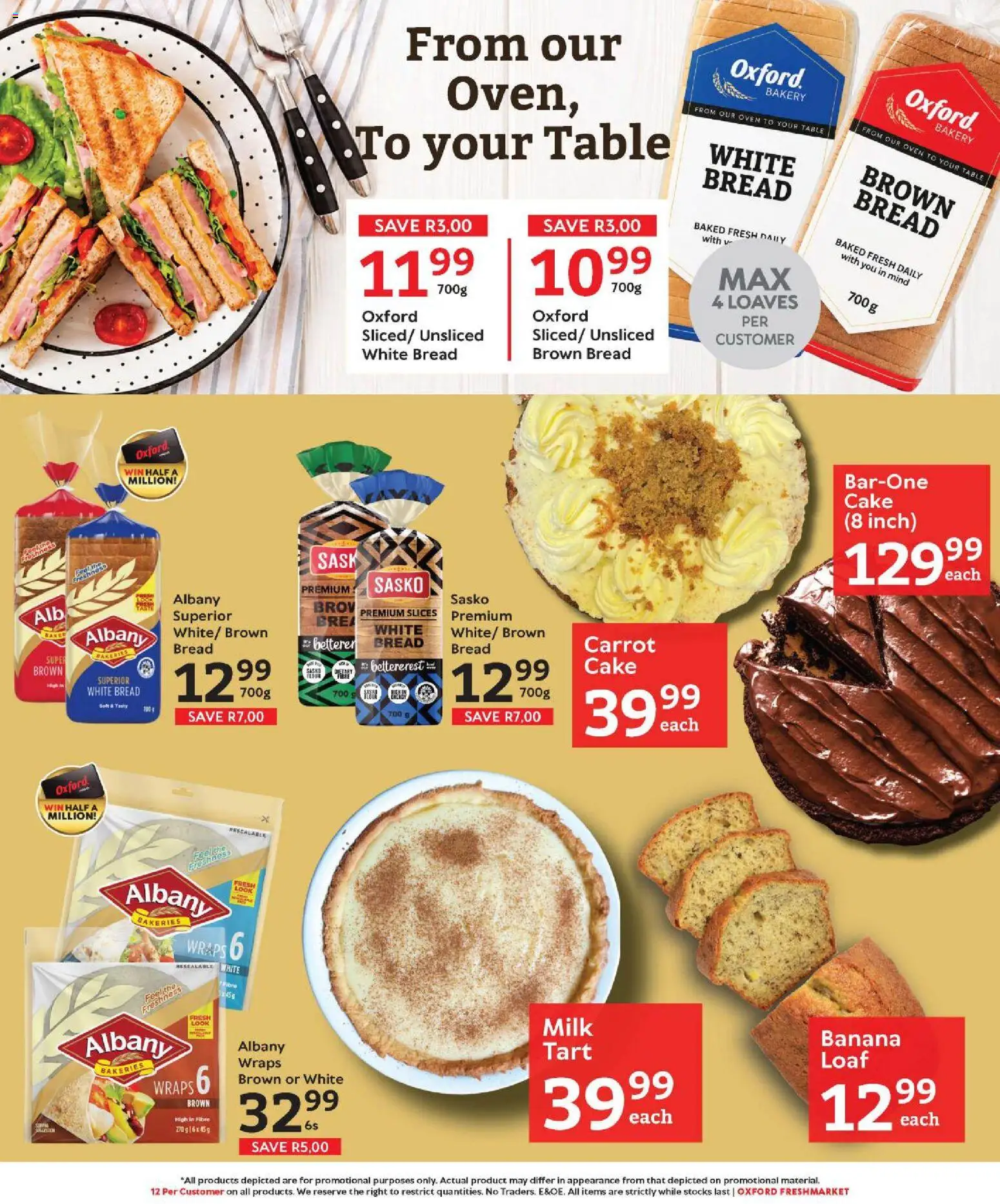 New Oxford Freshmarket catalogue – valid from 28/10/2026 | Page: 14 | Products: Oven, Table, Milk, Bread