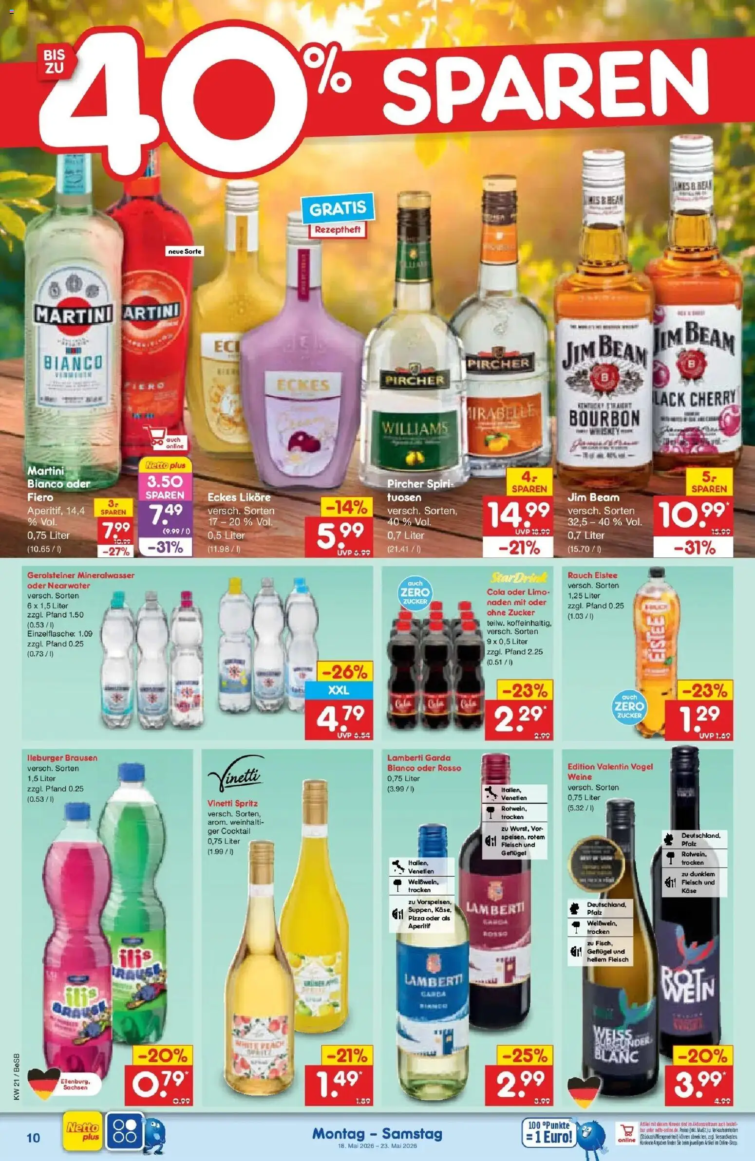 Netto Marken-Discount Prospekt Kremmen	 – gültig ab 17.05.2026 | Seite: 10 | Produkte: Martini, Cola, Mineralwasser, Pizza
