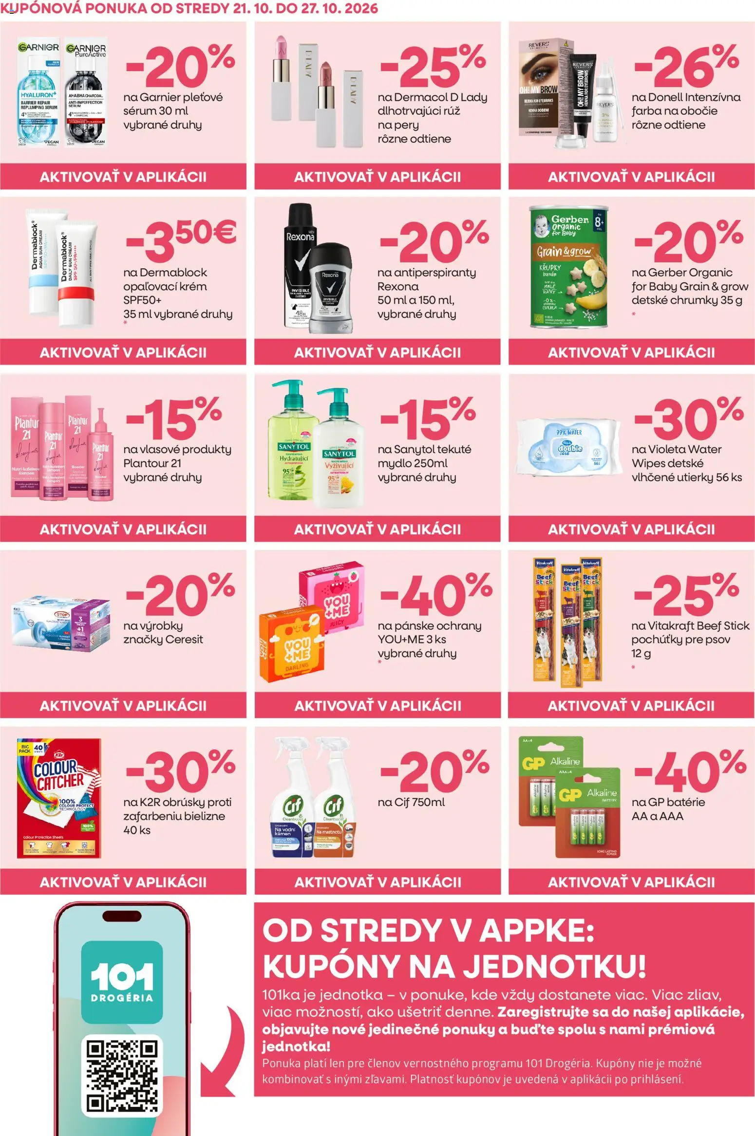Nové 101 drogerie akcie – leták je platný od 21.10.2026 | Strana: 6 | Produkty: Batérie, Šampón, Mydlo, Cif