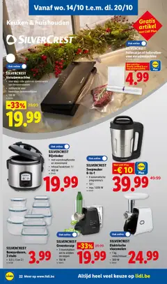 Lidl Folder week Folder week 42 - Voorbeeld van een folder van Lidl, geldig van 12/10/2026 | Pagina: 22 | Producten: Rijstkoker, Elektrische vleesmolen, Levensmiddelen