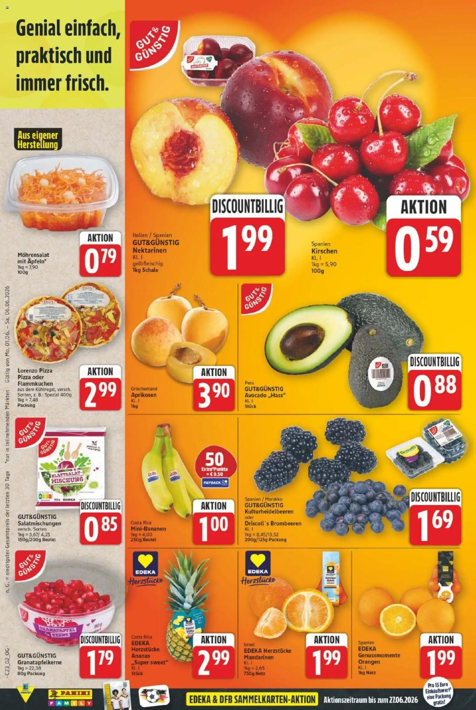 E center Prospekt – gültig ab 01.06.2026 | Seite: 2 | Produkte: Granatapfel, Nektarinen, Ananas, Kirschen