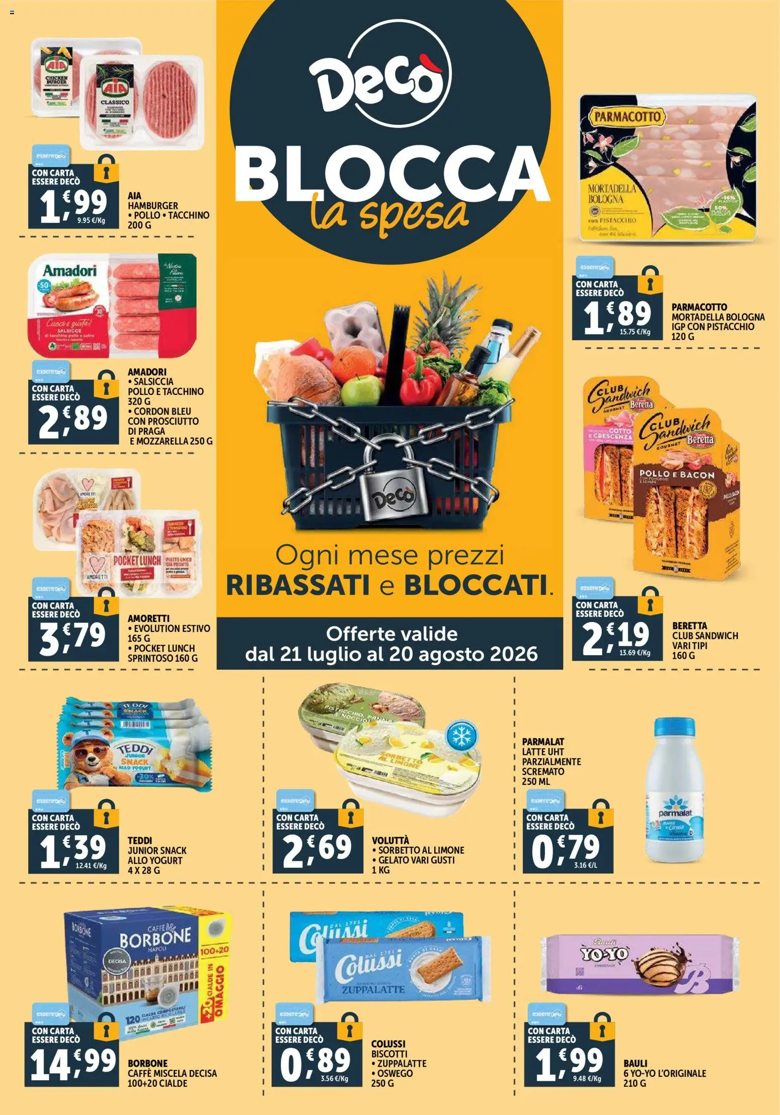 Volantino Decò del 11/08/2026 | Pagina: 6 | Prodotti: Pollo, Tacchino, Mortadella, Piatto
