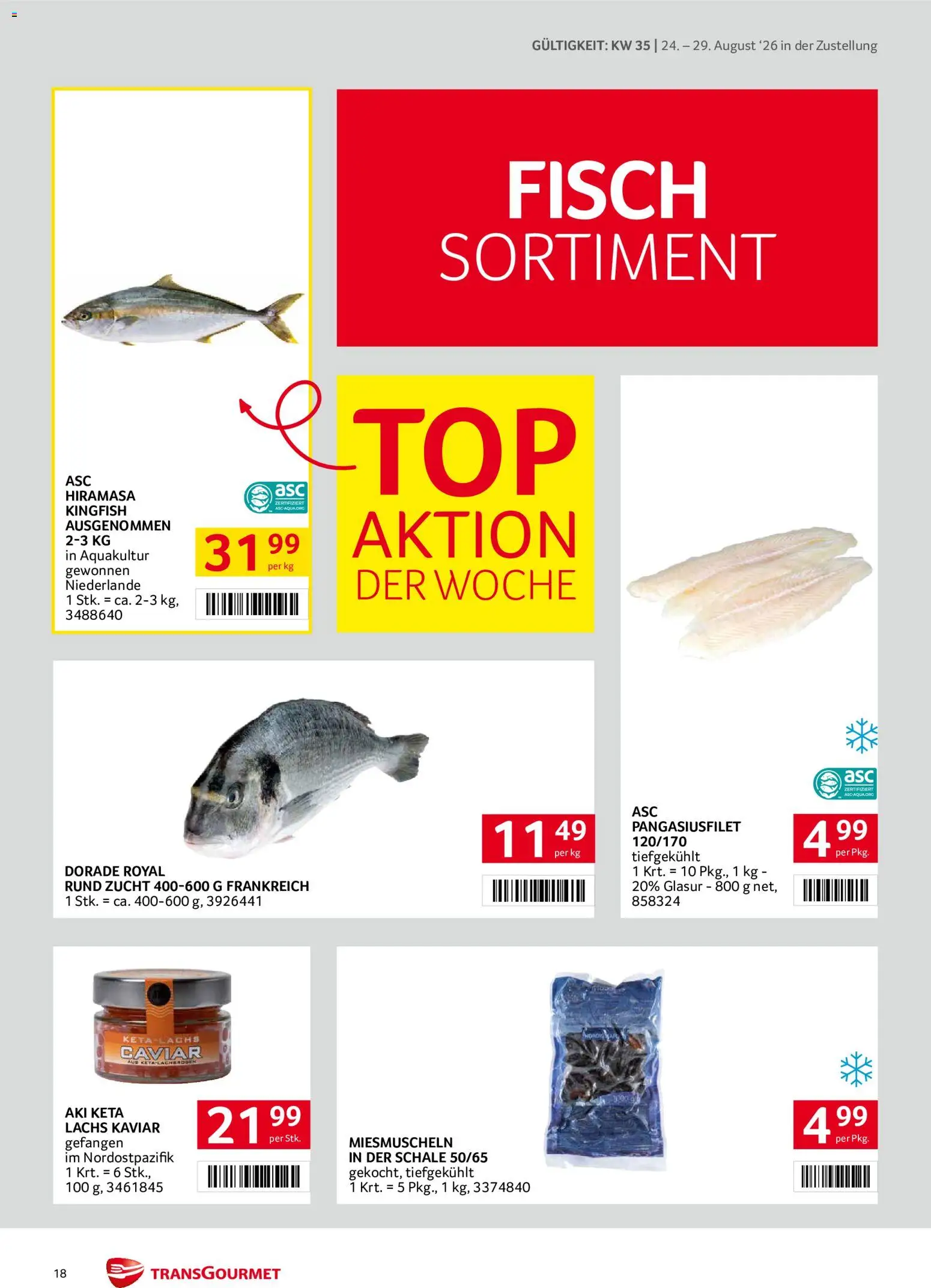Transgourmet Zustellaktion gültig ab 24.08.2026 | Seite: 18 | Produkte: Fisch