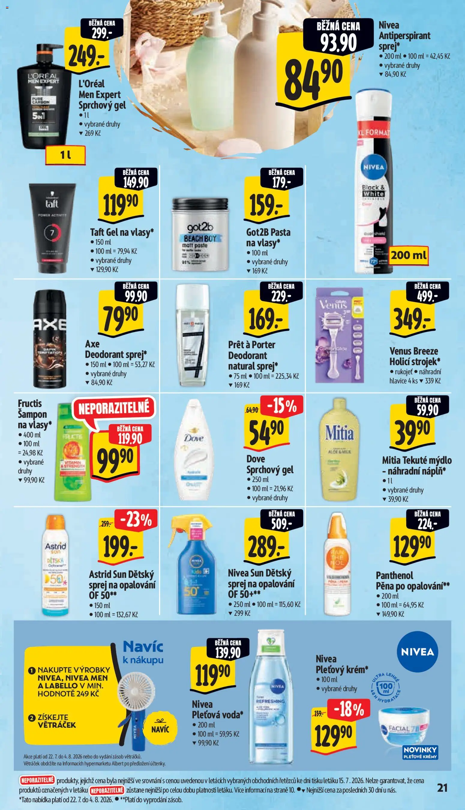 Albert leták - Hypermarket od 22.07.2026 | Strana: 31 | Produkty: Sprchový gel, Forma, Dove, Panthenol