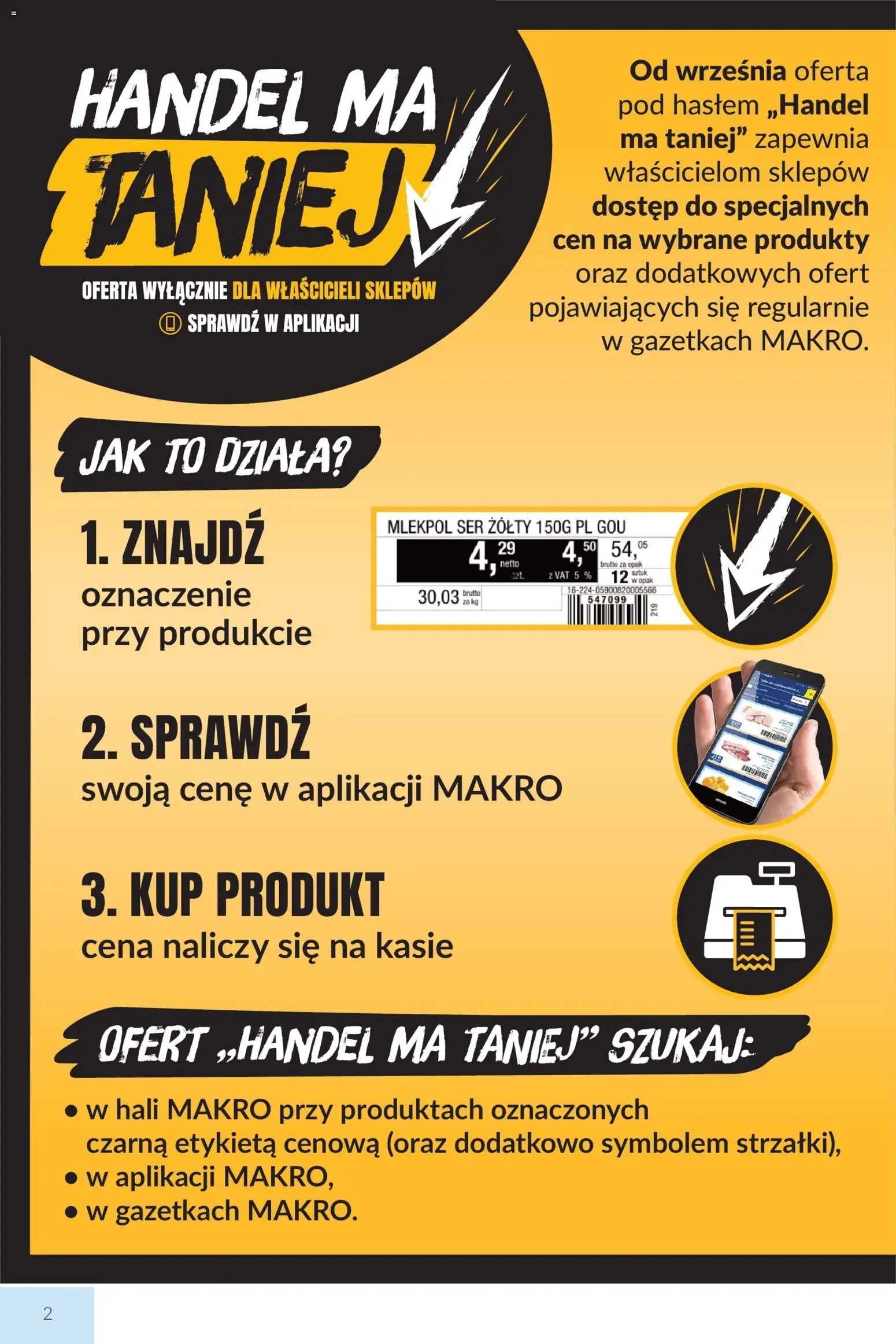 Makro gazetka od 01.09.2026 | Strona: 2 | Produkty: Ser żółty, Ser
