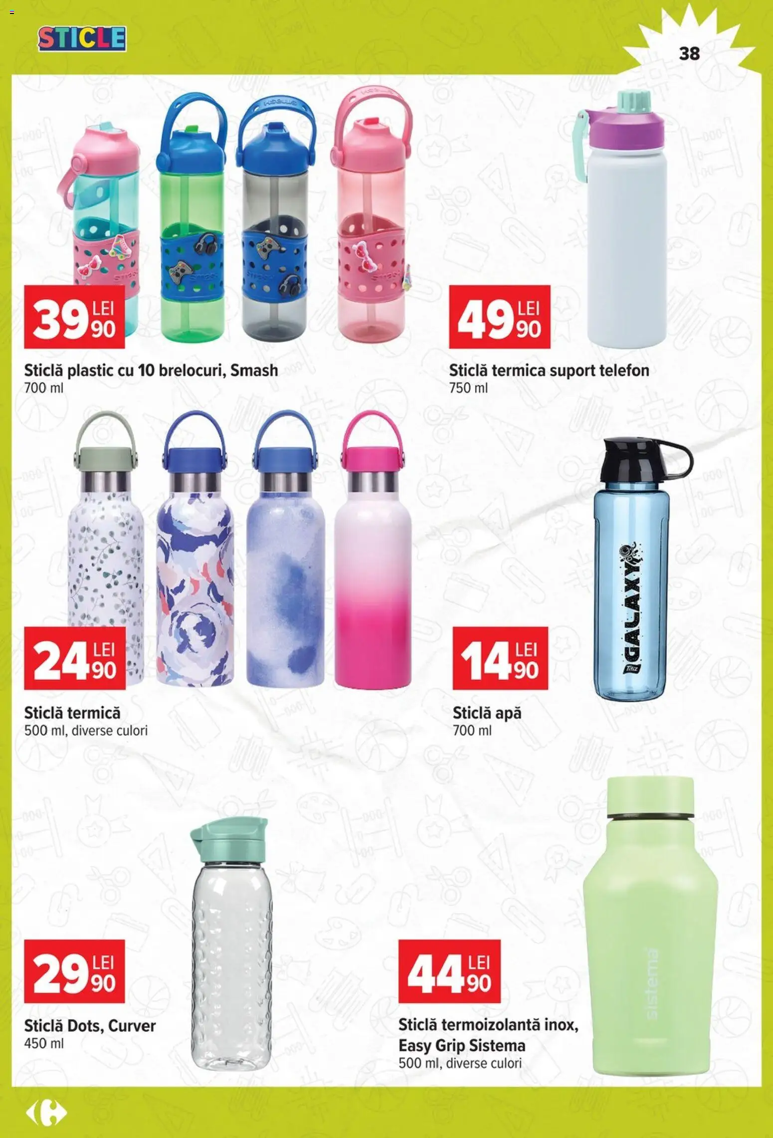 Noul catalog Carrefour – valabil de la 12.08.2026 | Pagină: 38 | Produse: Telefon, Apă, Suport