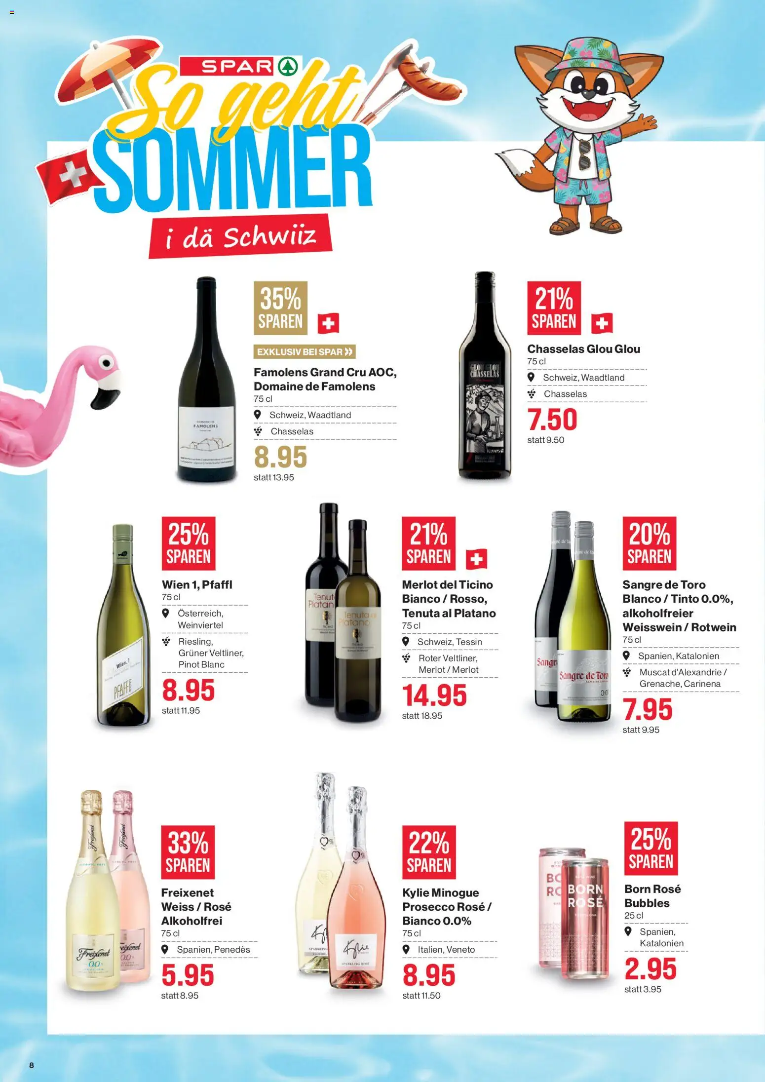 SPAR aktionen – gültig ab 02.07.2026 | Seite: 8 | Produkte: Weißwein, Rotwein, Merlot