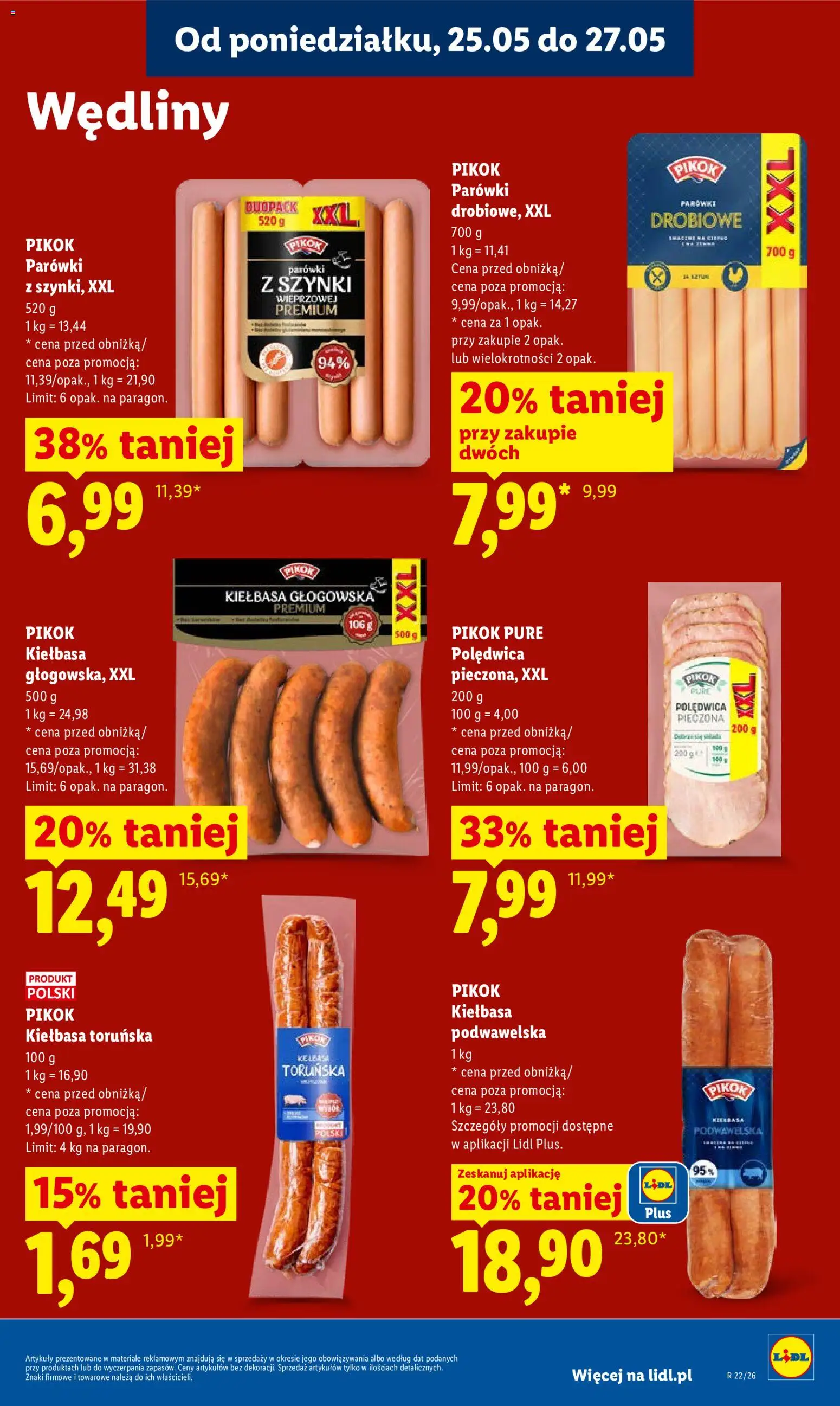 Lidl gazetka od 25.05.2026 | Strona: 51 | Produkty: Kiełbasa, Parówki, Kiełbasa podwawelska, Wędliny