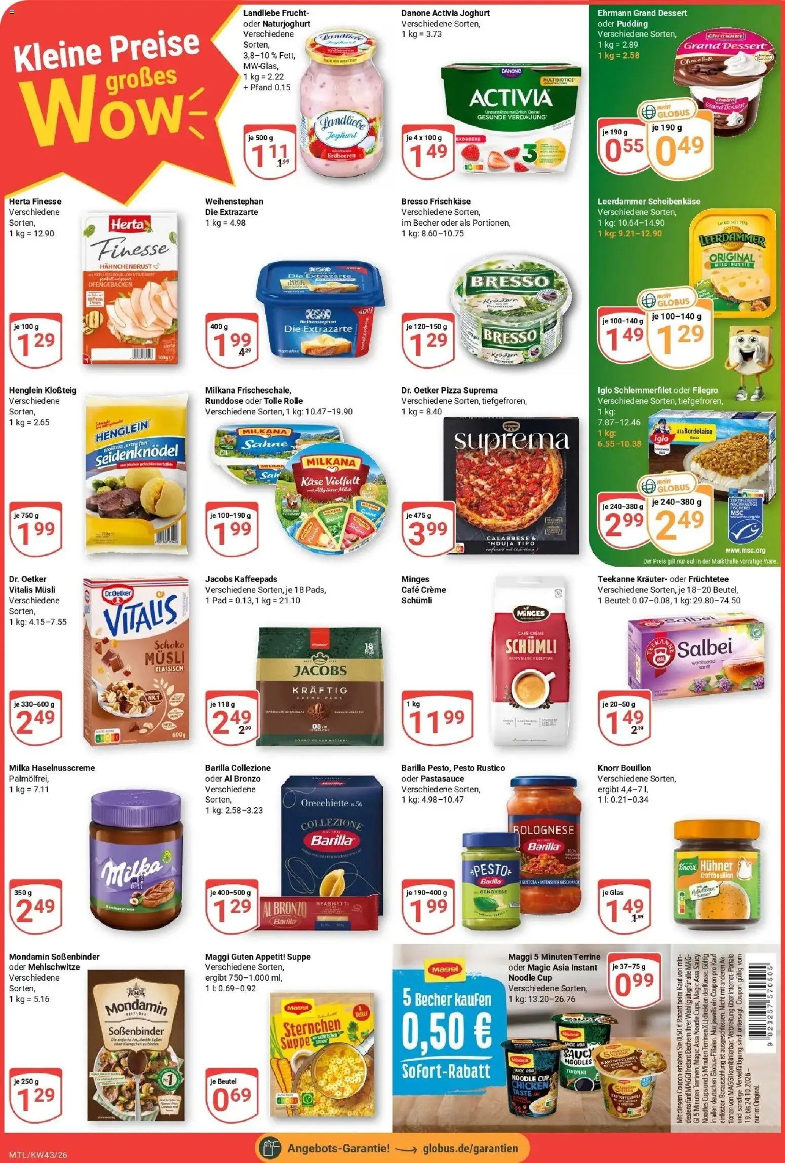 Globus Prospekt Maintal-Dörnigheim (ab 19.10.2026) » Angebote online | Seite: 2 | Produkte: Danone activia, Käse, Creme, Erdbeeren