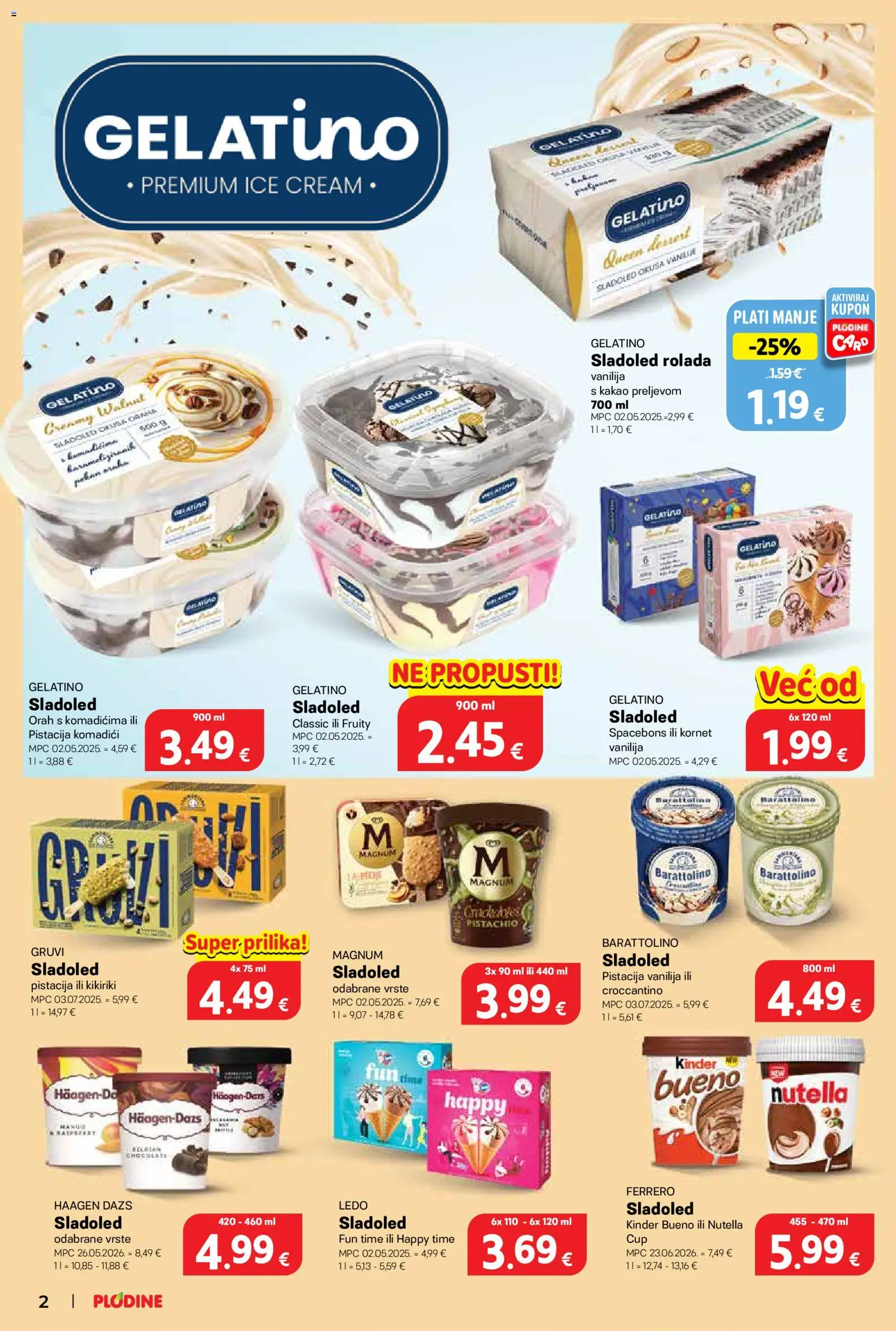 Plodine katalog | vrijedi od 19.08.2026 | Stranica: 2 | Proizvodi: Kikiriki, Pistacija, Kakao, Orah