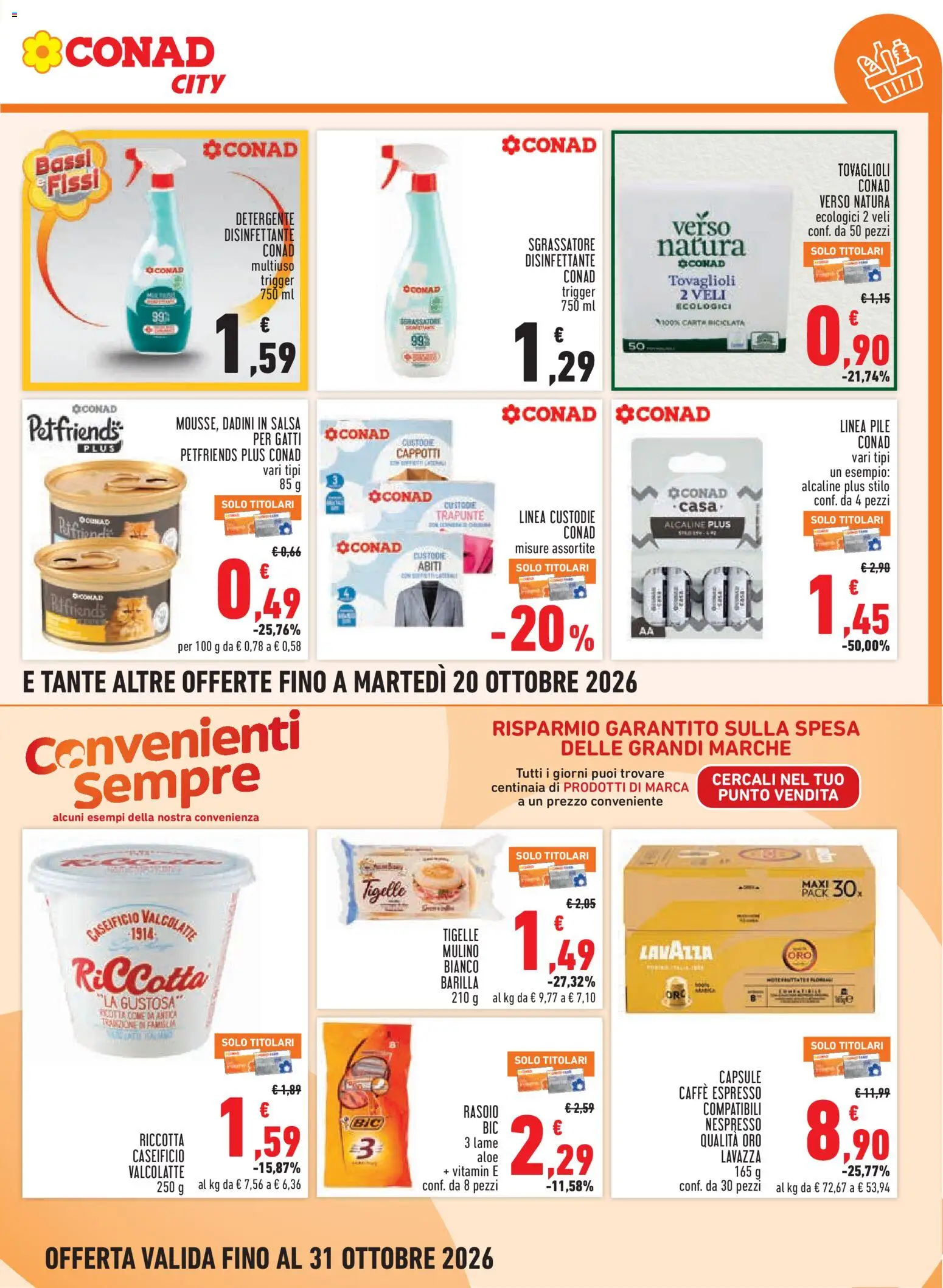 Volantino Conad del 08/10/2026 | Pagina: 13 | Prodotti: Rasoio, Abiti, Barilla, Ricotta