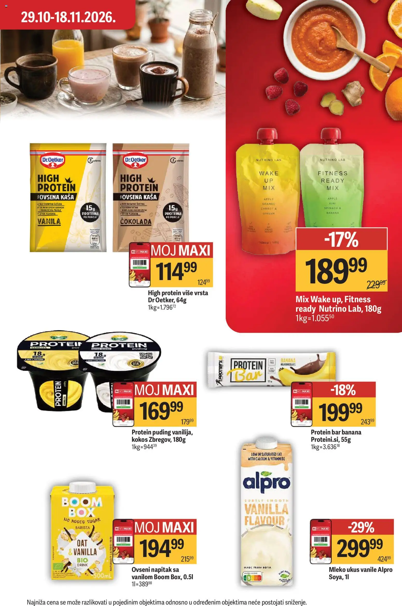Maxi katalog - važi od 29.10.2026 | Strana: 29 | Proizvode: Banana, Protein, Ovsena kaša, Mleko