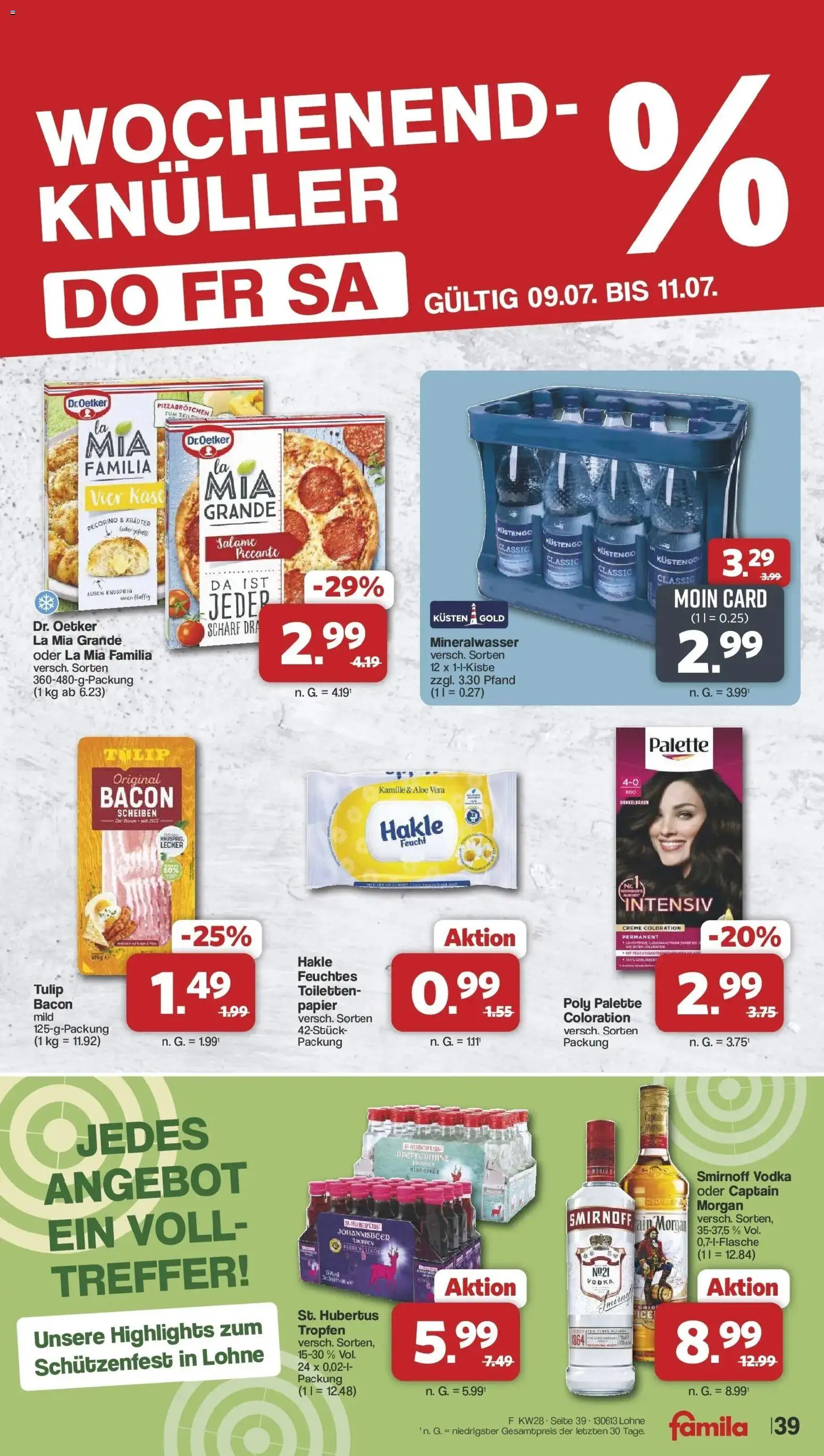 Famila Nordwest Prospekt Lohne – gültig ab 06.07.2026 | Seite: 39 | Produkte: Käse, Mineralwasser, Creme, Vodka