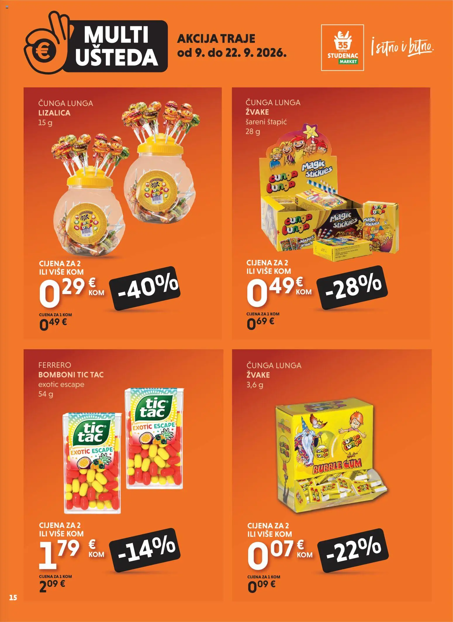 Studenac katalog | vrijedi od 09.09.2026 | Stranica: 15 | Proizvodi: Bomboni, Lizalica