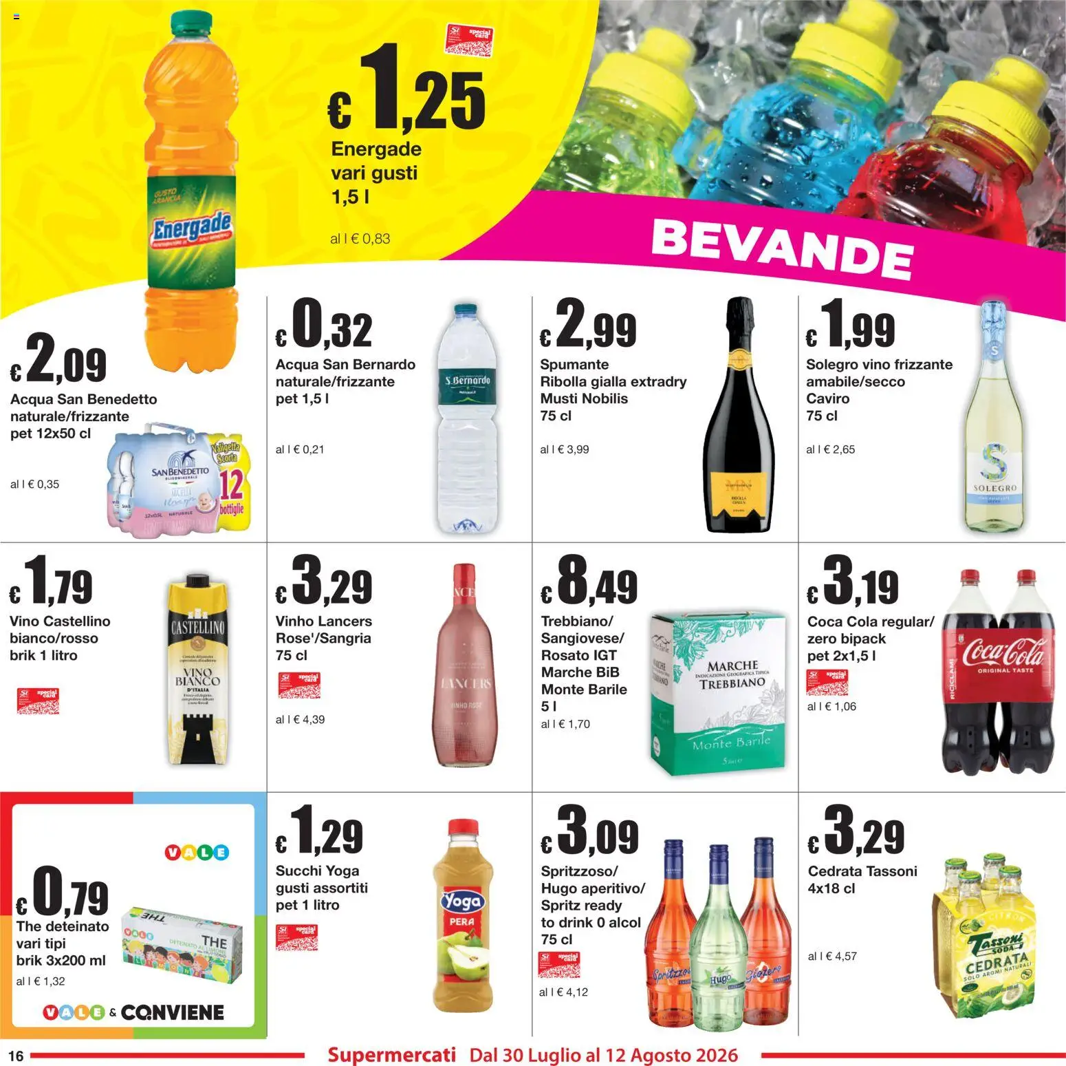 Volantino Sì con Te del 30/07/2026 | Pagina: 16 | Prodotti: Vino, Pera, The, Spumante