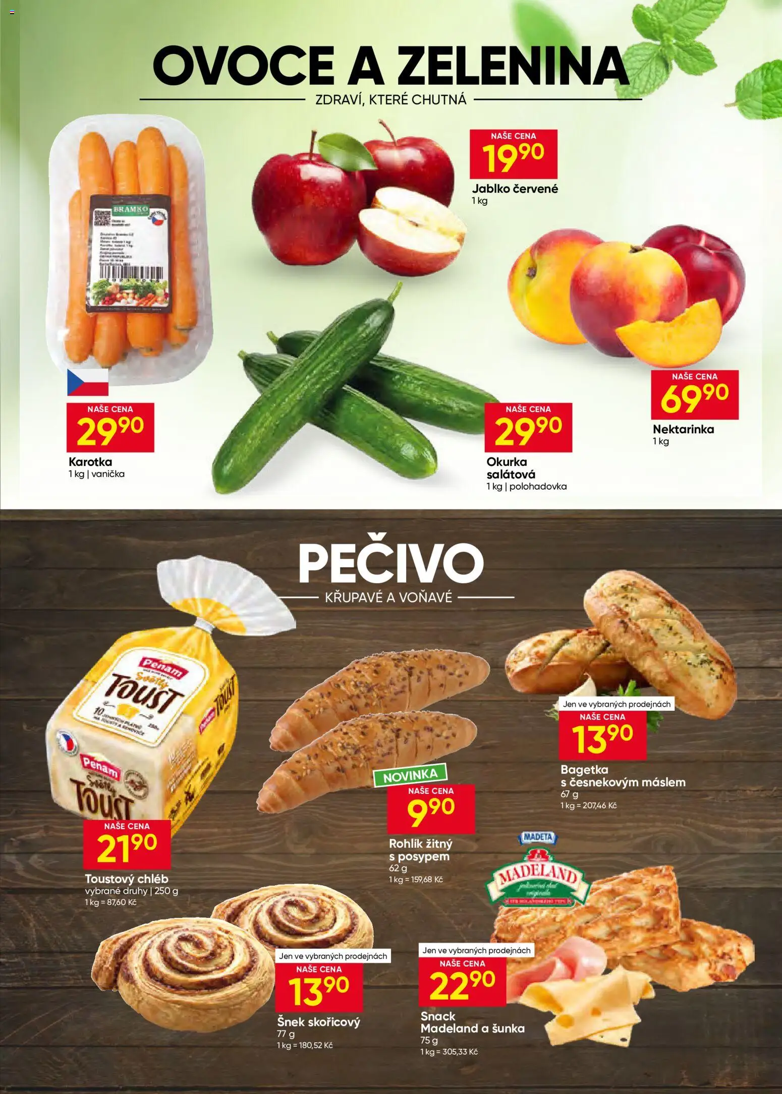 Hruška leták od 24.06.2026 | Strana: 3 | Produkty: Ovoce, Šunka, Pečivo, Zelenina