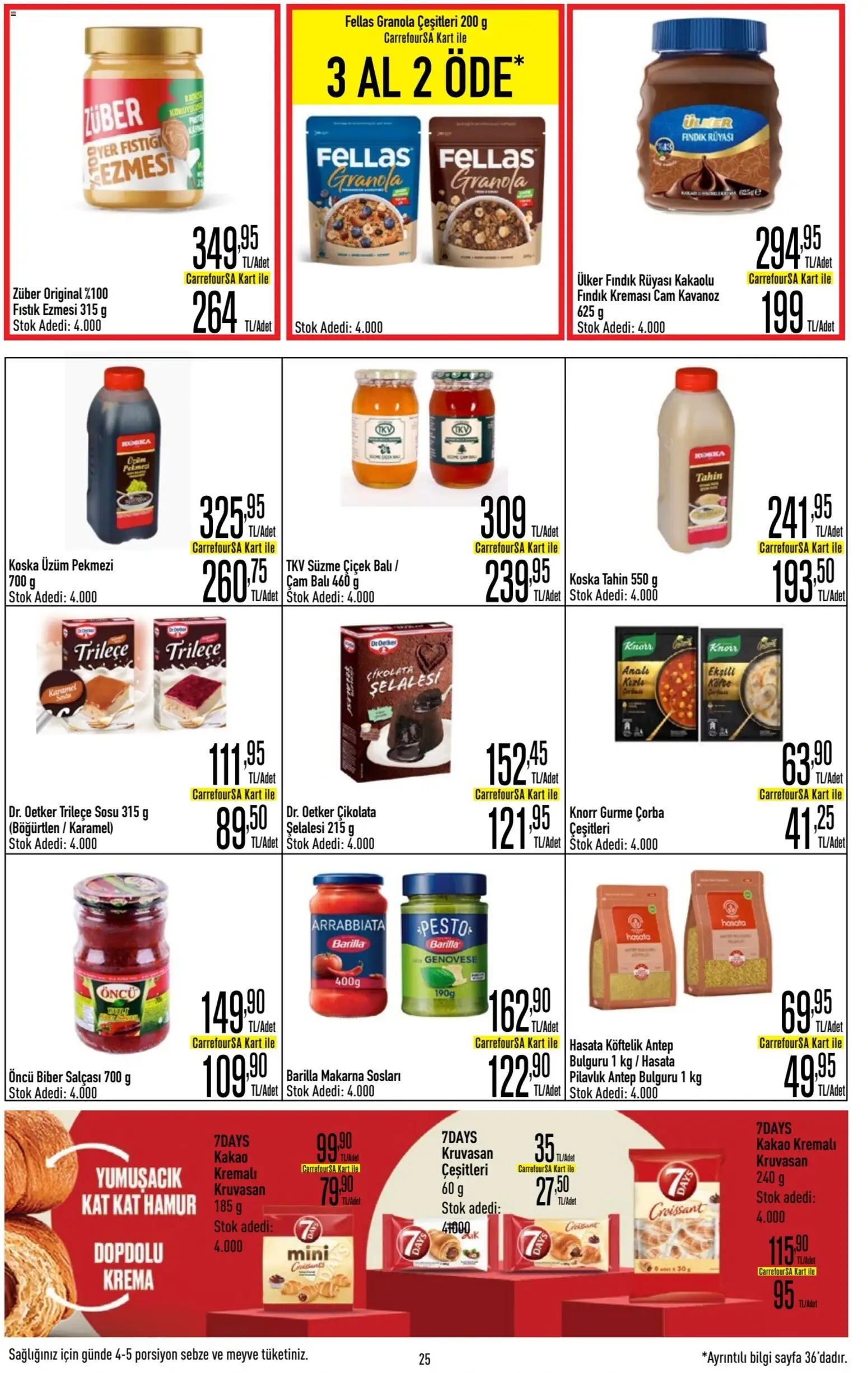 CarrefourSA Katalog - 11.06.2026 tarihinden itibaren geçerlidir | Sayfa: 25 | Ürünler: Çikolata, Makarna, Krema, Meyve