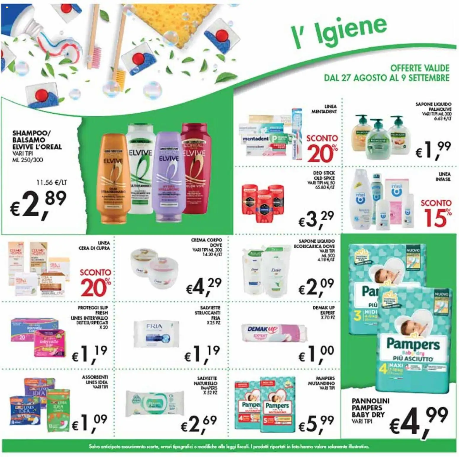 Volantino Coal del 27/08/2026 | Pagina: 25 | Prodotti: Balsamo, Pannolini, Sapone, Assorbenti