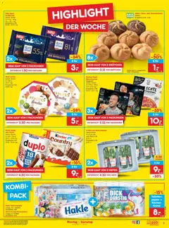 Netto Marken-Discount Prospekt ab 06.07.2026 gültig | Seite: 3 | Produkte: Merci, Kinder riegel, Kuchen, Toilettenpapier
