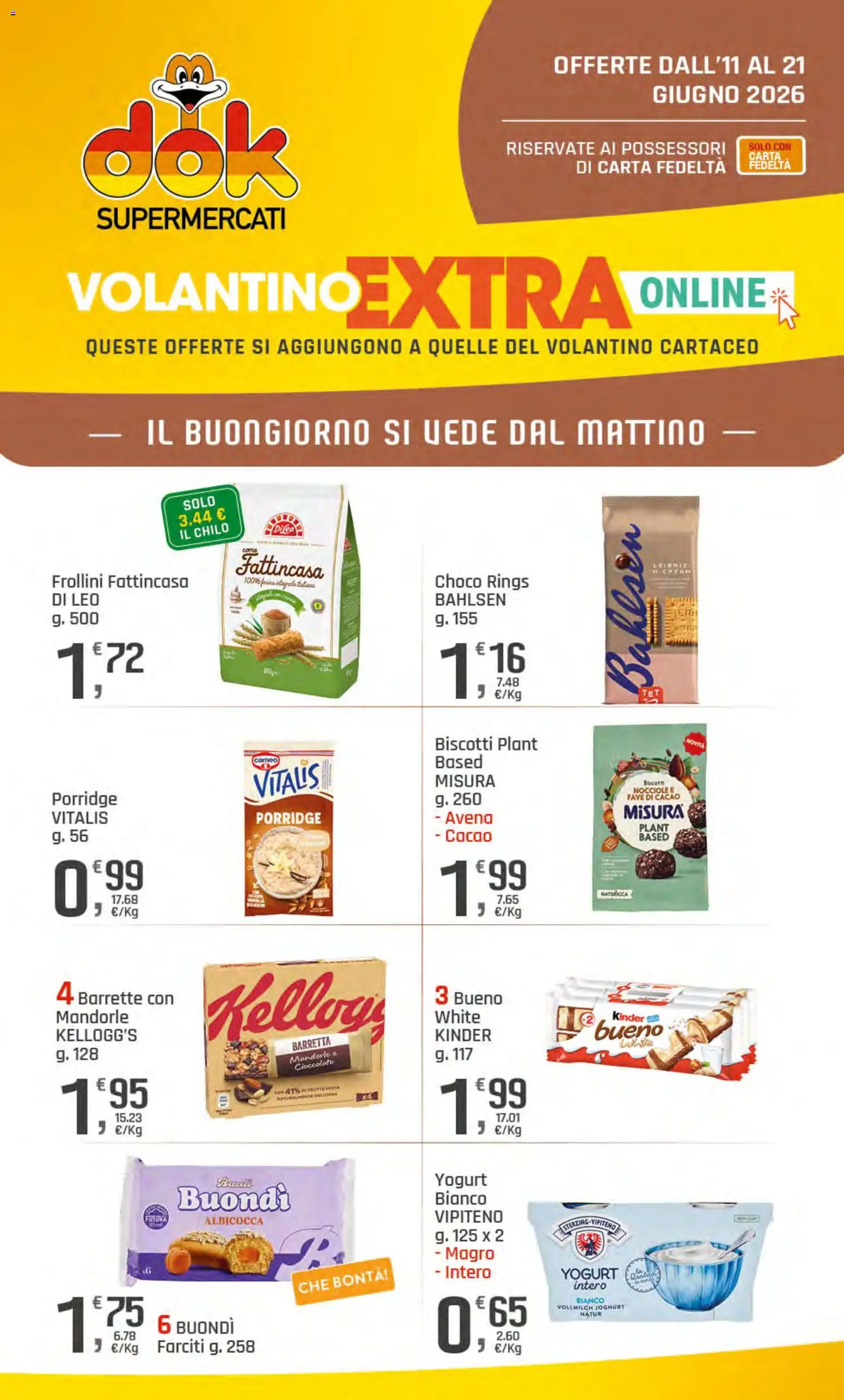 Volantino DOK del 11.06.2026 | Pagina: 22 | Prodotti: Yogurt, Nocciole, Barretta, Cacao