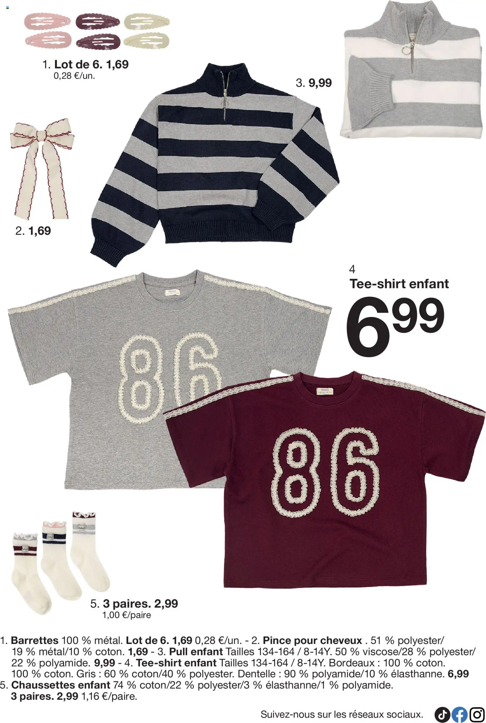 {H1} | Page: 6 | Produits: Chaussettes, Pull, Barrettes, Chaussettes enfant