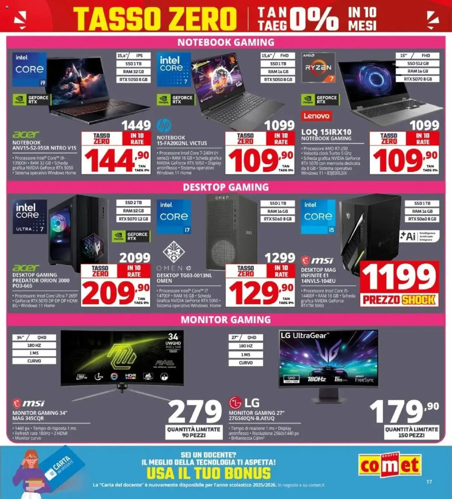 Volantino Comet del 23.04.2026 | Pagina: 17 | Prodotti: Monitor, Notebook