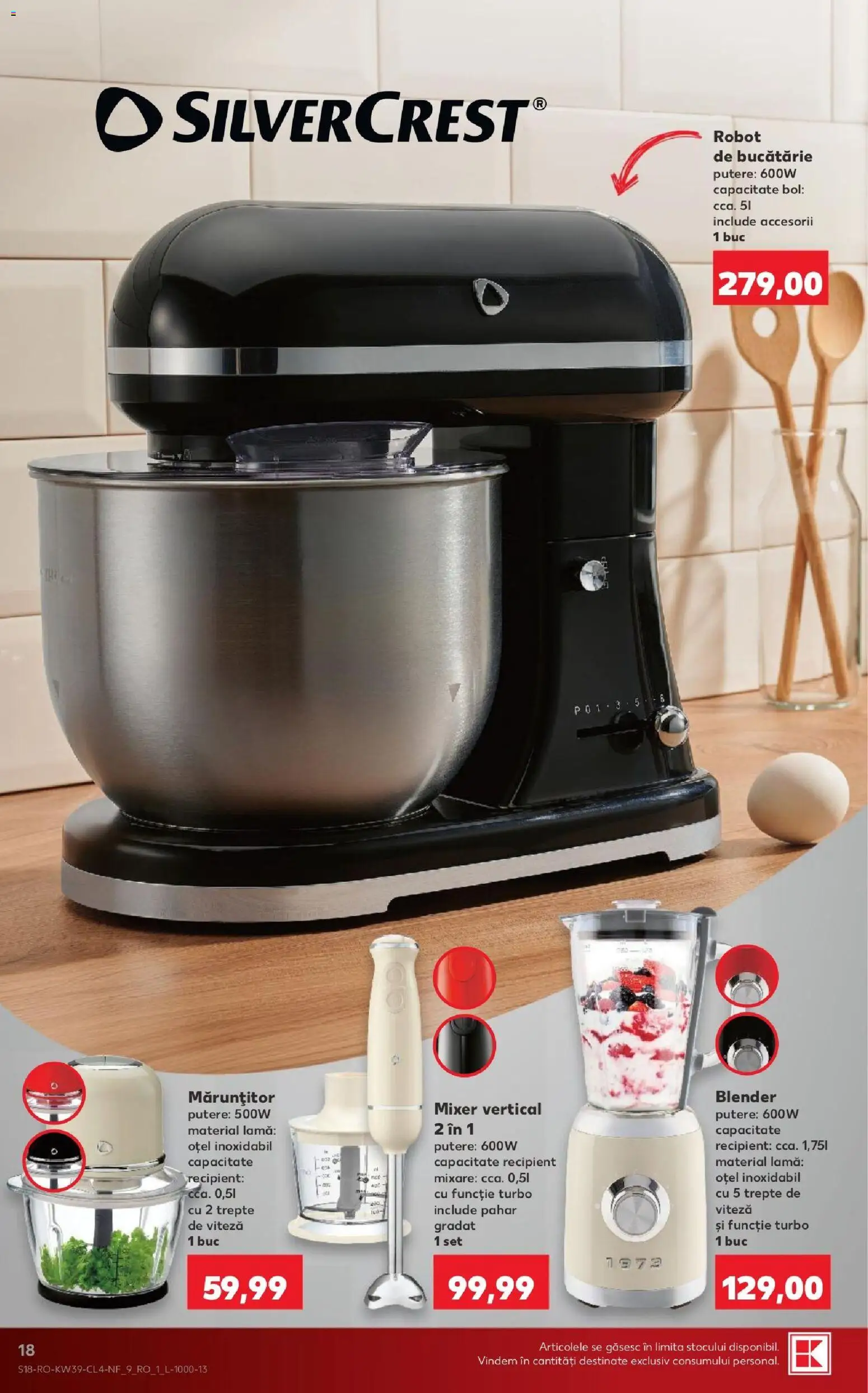 Kaufland RO akciós ujság - amely érvényes a következő dátumtól: 2026.09.23. | Oldal: 18 | Termékek: Robot, SilverCrest, Mixer