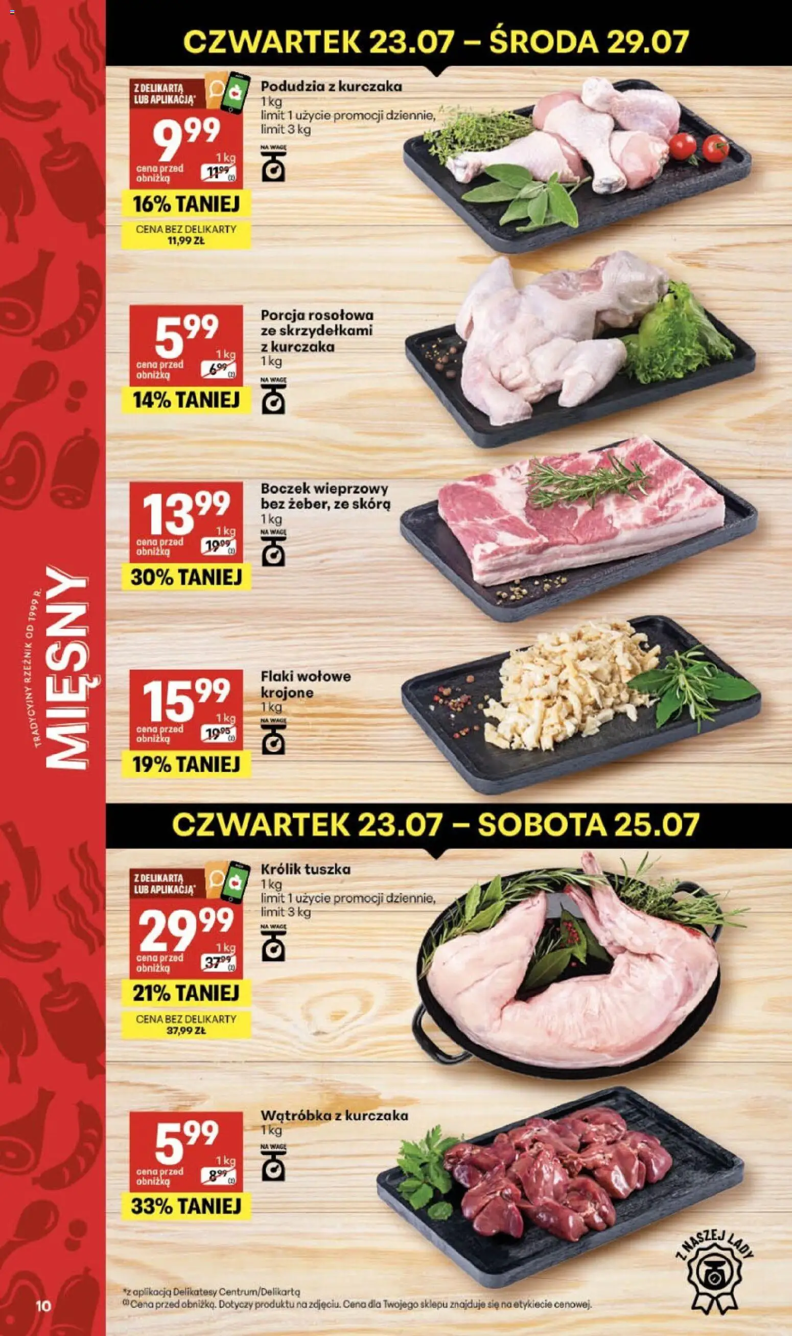 Delikatesy Centrum gazetka od 23.07.2026 | Strona: 10 | Produkty: Boczek wieprzowy, Wątróbka, Boczek, Flaki