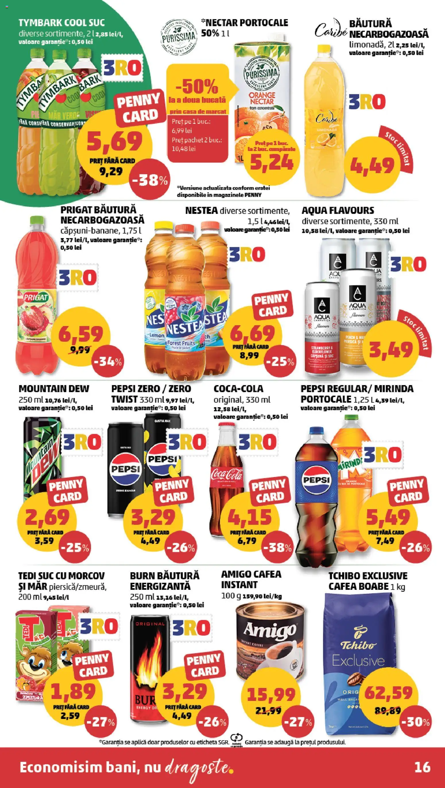 Noul catalog PENNY – valabil de la 19.08.2026 | Pagină: 16 | Produse: Zero, Coca cola, Suc, Aqua