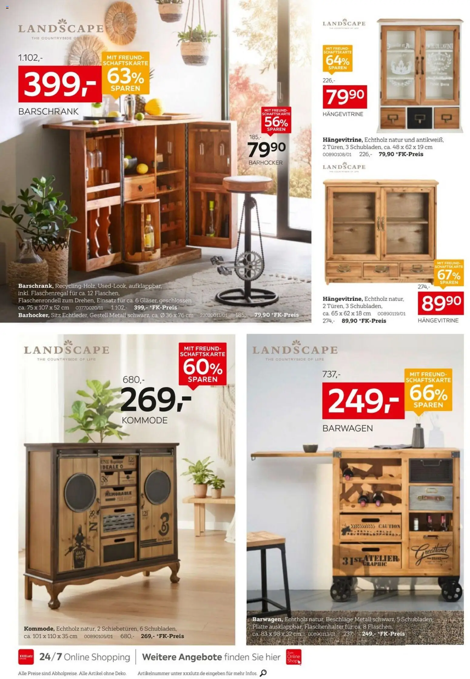 XXXLutz Aufbewahrung & Deko – gültig ab 16.05.2026 | Seite: 6 | Produkte: Hängevitrine, Kommode, Barhocker, Barwagen