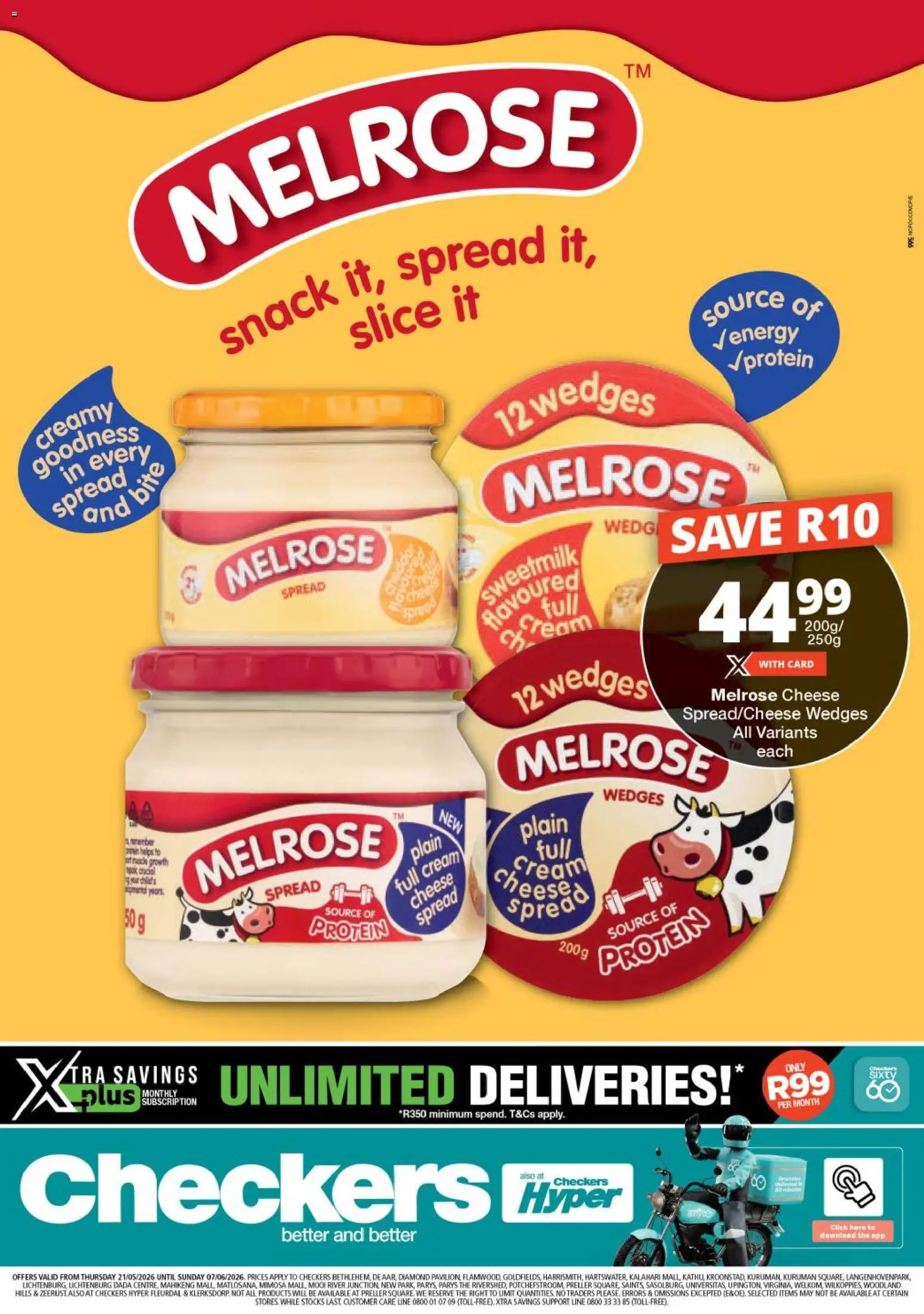 New Checkers catalogue – valid from 21.05.2026 | Page: 1 | Products: Detergente líquido, Cheese, Cream